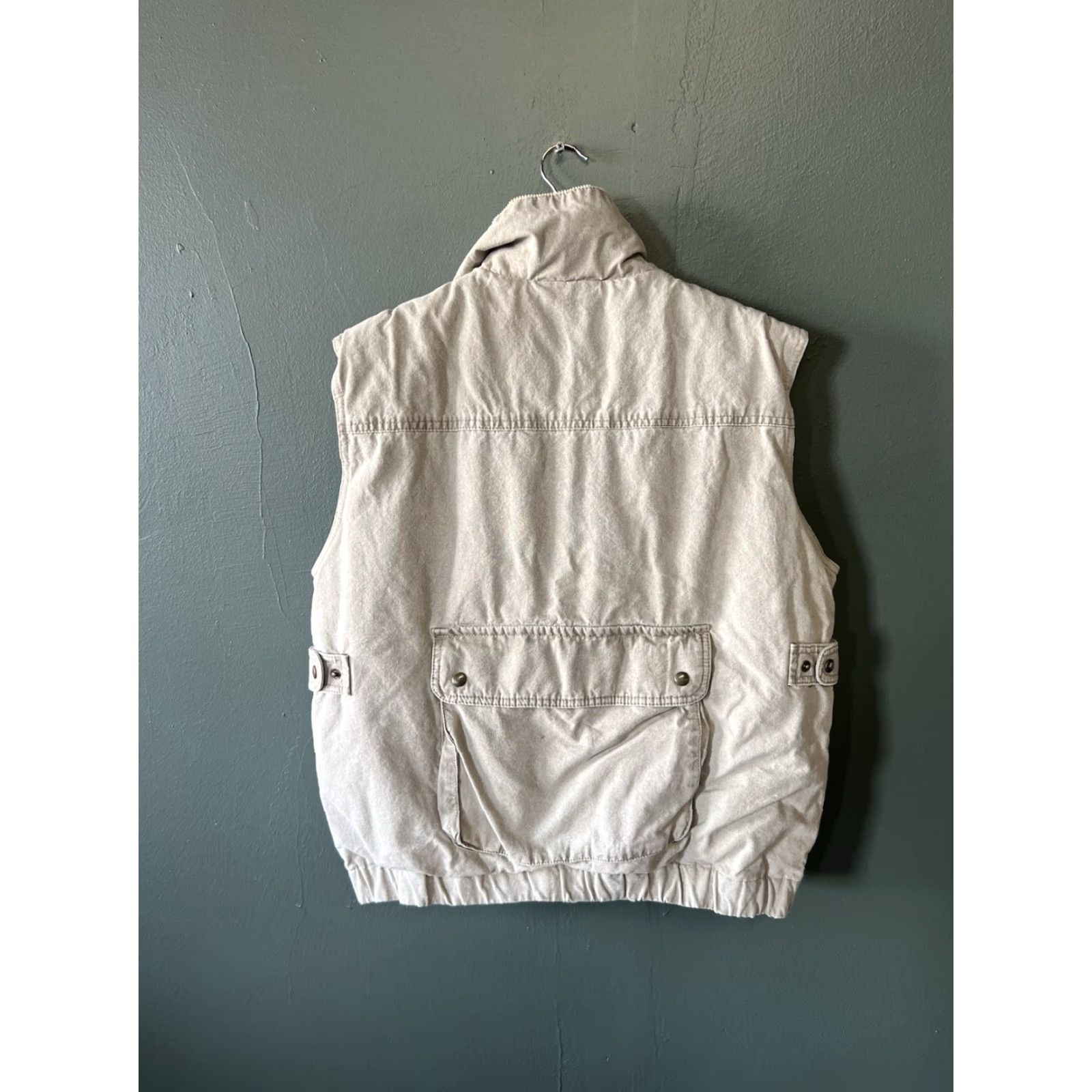 Eddie Bauer VTG Eddie Bauer Vest Mens L Beige Canvas Puffer Down Quilted Zip Snap Button Full Zip Pockets Bodywarmer 80s 90s 80s Theme Casual Travel Men's Vest Size US L / EU 52-54 / 3 - 2 Thumbnail