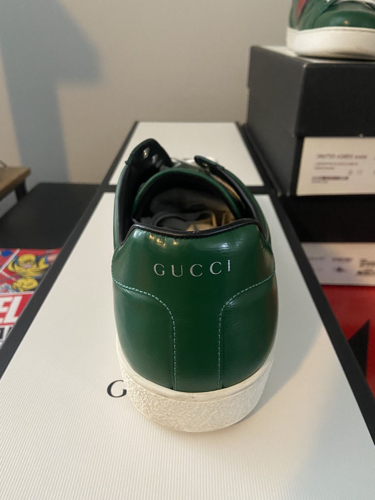 Gucci Gucci Ace Snake Web Stripe Sneakers Size US 12 / EU 45 - 8 Thumbnail