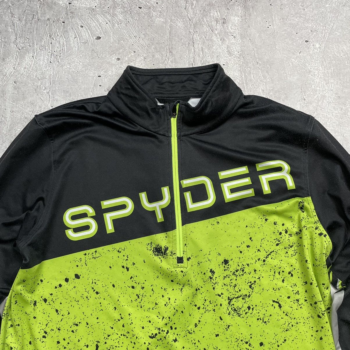 Japanese Brand × Spyder SPYDER zip T-neck pullover men’s color neon green y2k rave Size US L / EU 52-54 / 3 - 7 Thumbnail