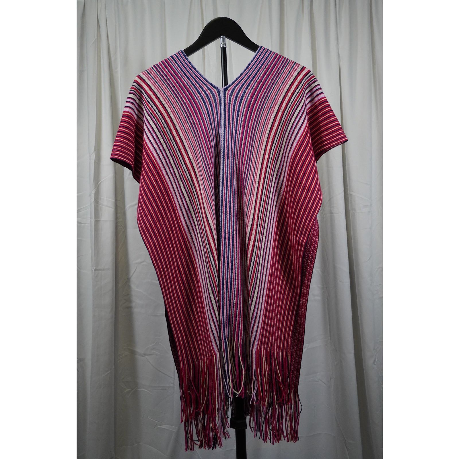 Missoni Missoni Stripe Knit Poncho Cape Shawl Fringe Wool Blend NWT Size ONE SIZE - 2 Thumbnail