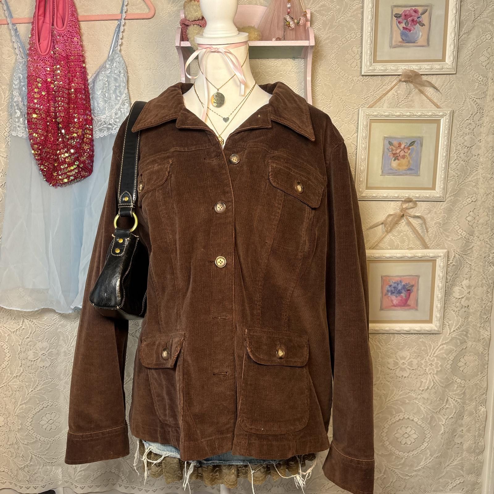 Other y2k brown corduroy button up jacket Size XXL / US 16-18 / IT 52-54 - 4 Thumbnail