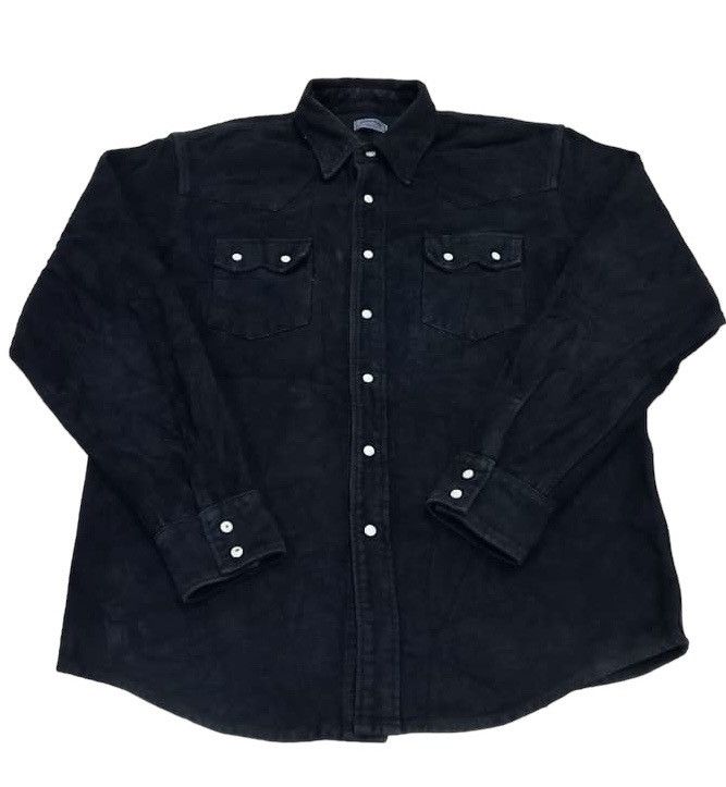 image of Vintage Eternal Union Made Heavy Cotton Western Shirt in Black, Men's (Size Medium)