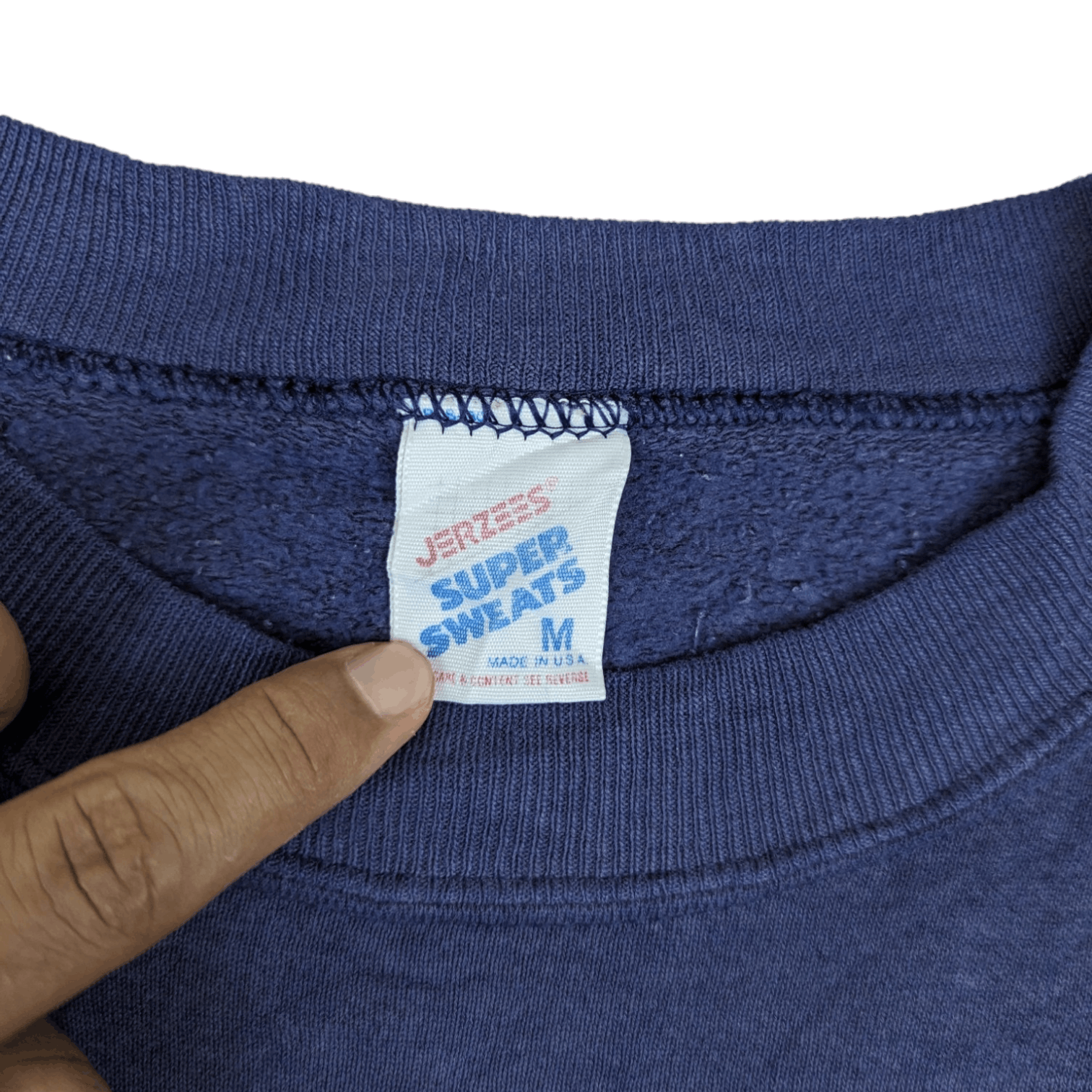 Jerzees Vintage 90's JERZEES Plain Navy Blue Jumper Sweatshirt Size US M / EU 48-50 / 2 - 10 Thumbnail