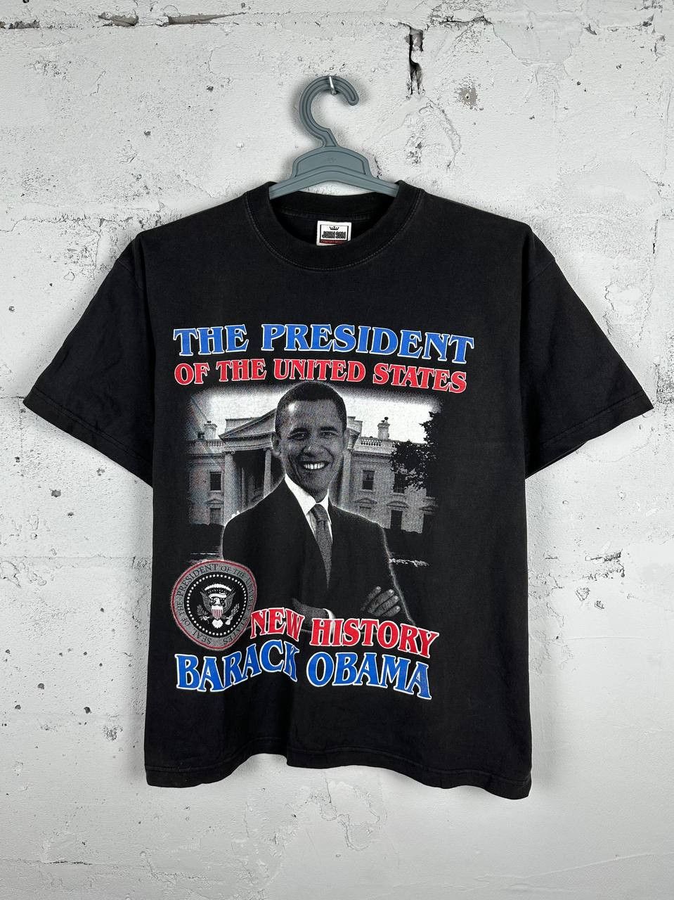Band Tees × Donald Trump Barak Obama Graphic Overprint Washed T-Shirt Tee Size US L / EU 52-54 / 3 - 1 Thumbnail