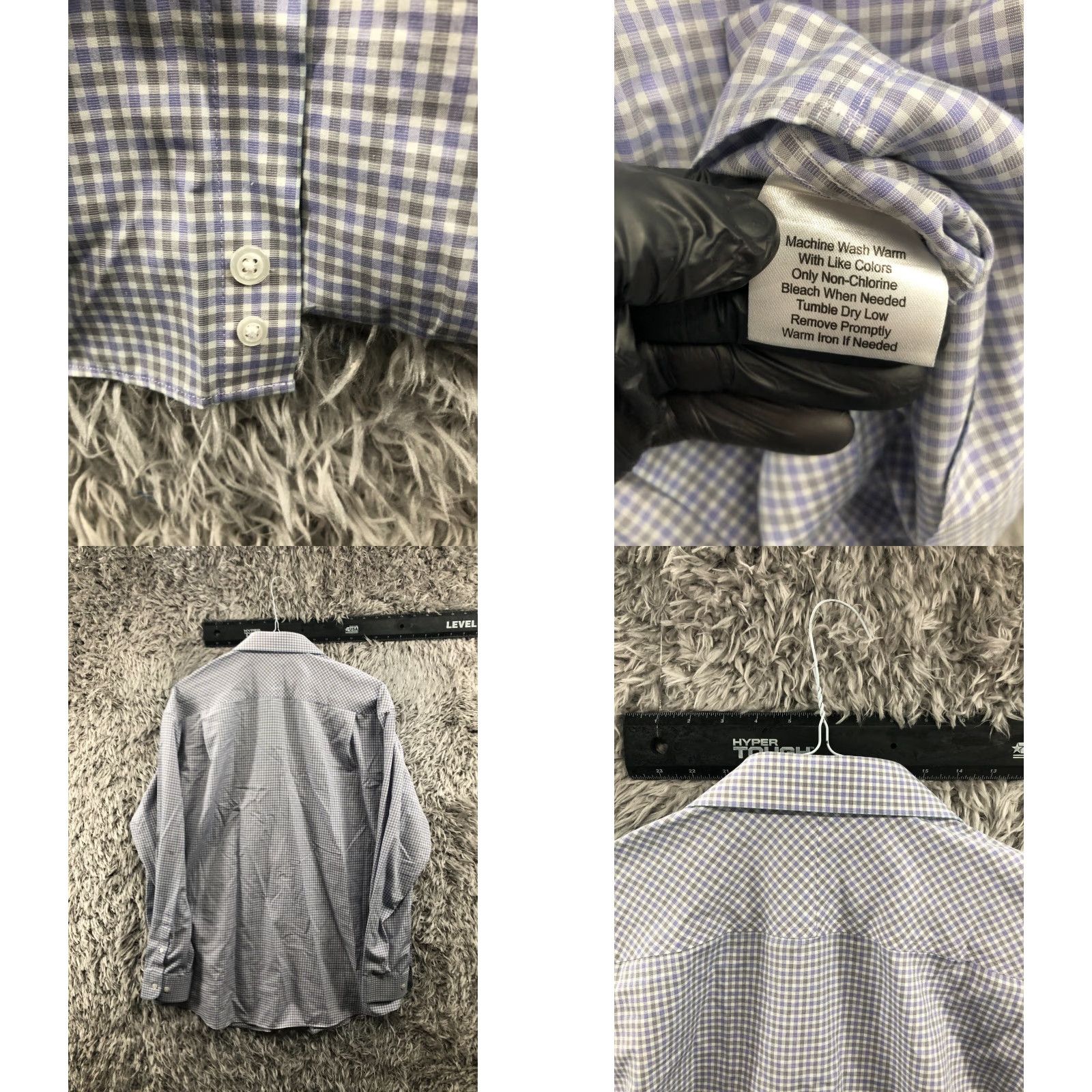 Joseph Abboud Joseph Abboud Classic Fit Shirt 17 34/35 Mens Gingham Check Button-Up Casual Men Regular Multicolor 1970s? Size US XL / EU 56 / 4 - 8 Thumbnail