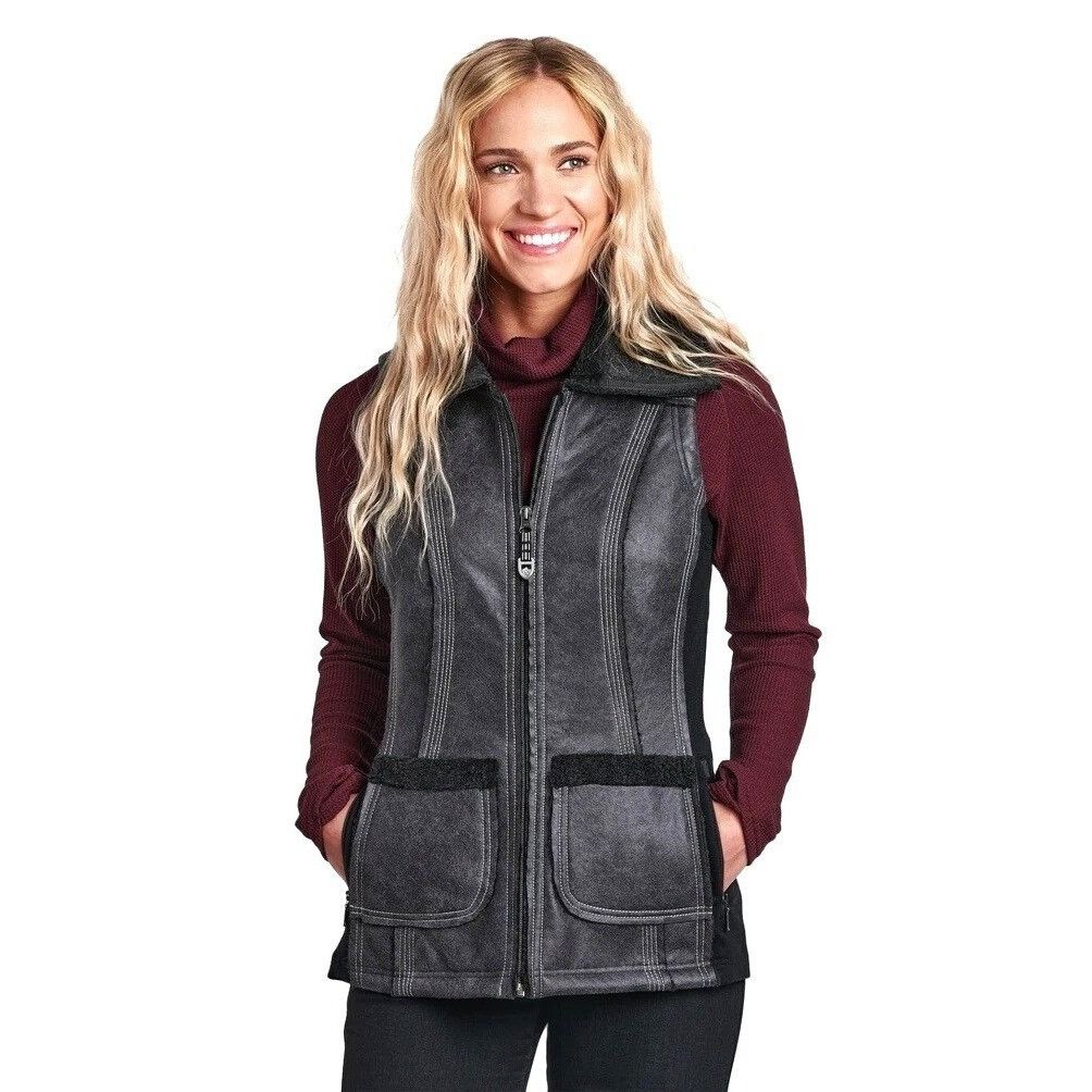 Kuhl NWT KUHL Women's S Raven Gray Black Dani Sherpa Vest Italian Size S / US 4 / IT 40 - 19 Thumbnail