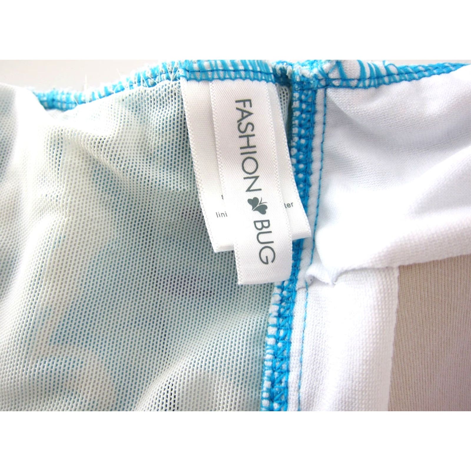 Vintage Fashion Bug One Piece Swimsuit Dress Women 20 Blue White Floral Halter Slimming Beach Polyester Spandex Nylon Vintage No Dress? Size 3XL / US 20-22 - 5 Thumbnail