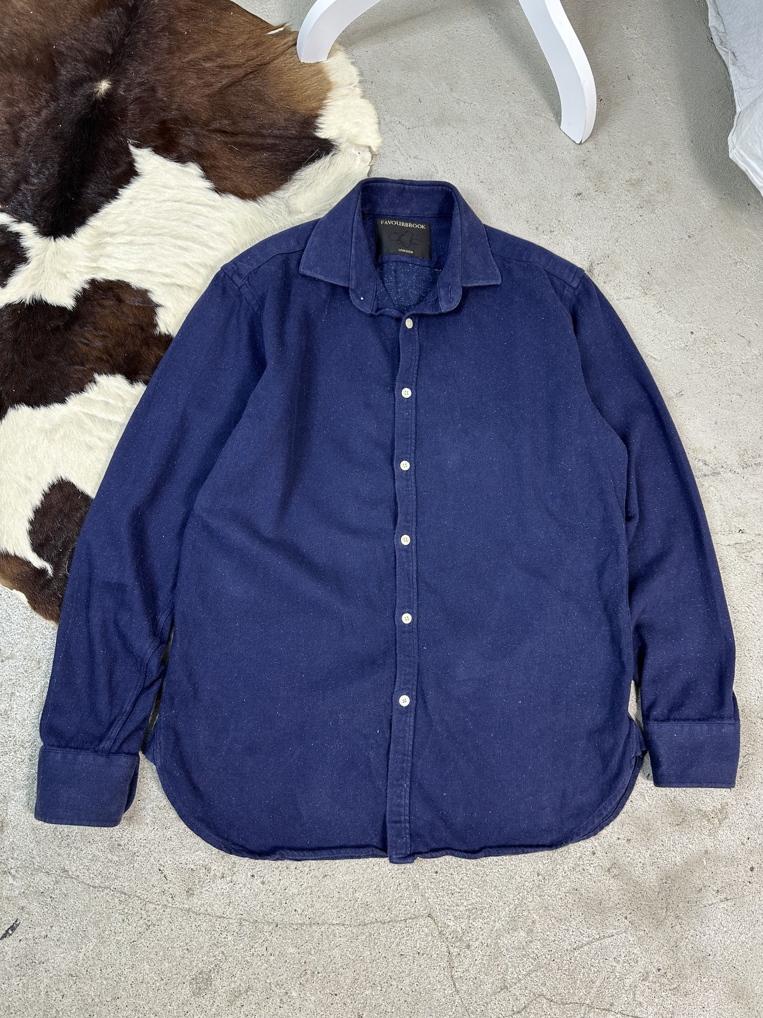 Vintage Vintage Casual Y2K Favourbrook Navy Shirt Size US L / EU 52-54 / 3 - 1 Thumbnail
