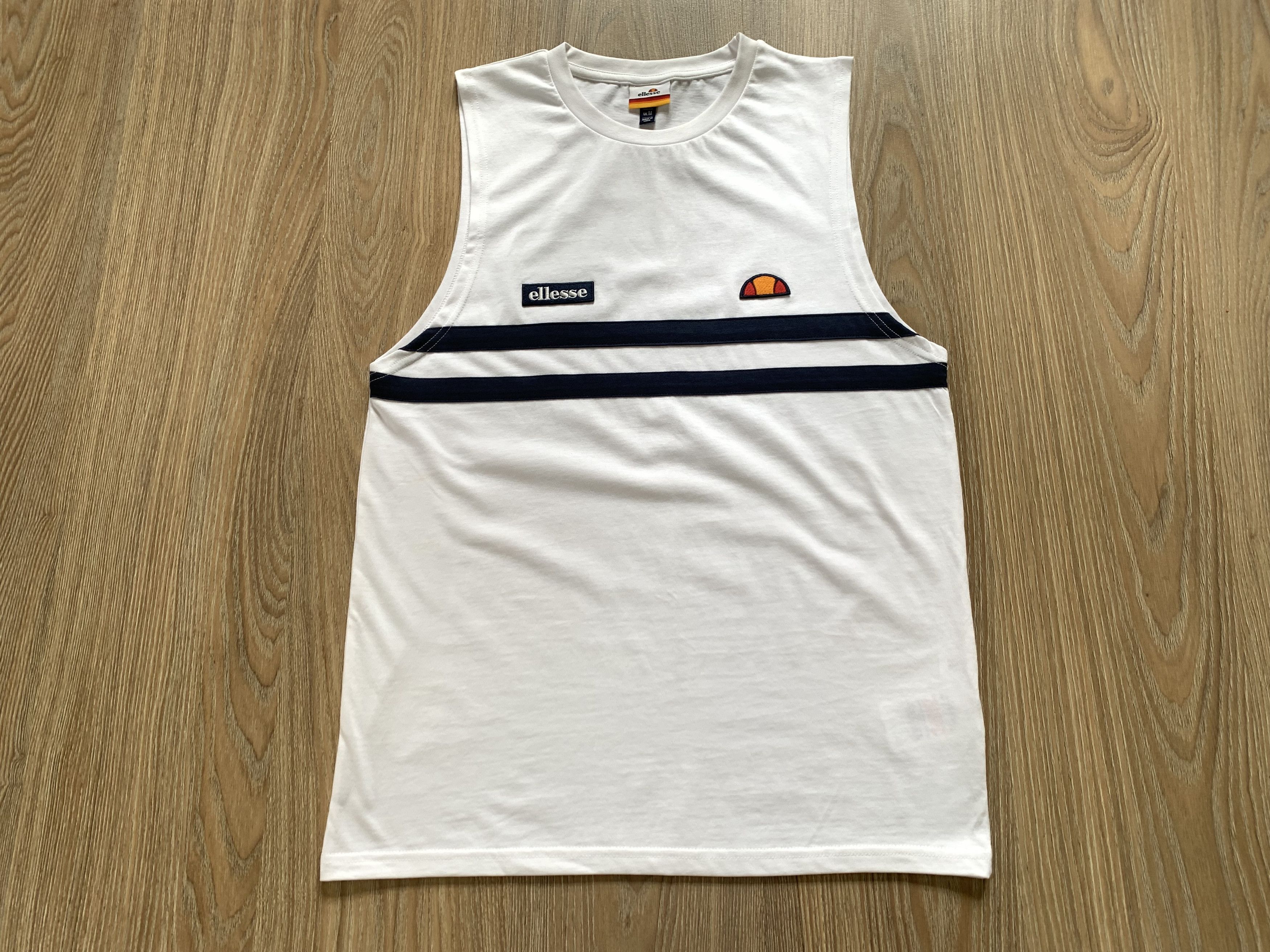 Ellesse × Vintage Ellesse Big Logo White Cotton Sleeveless T Size US M / EU 48-50 / 2 - 2 Thumbnail