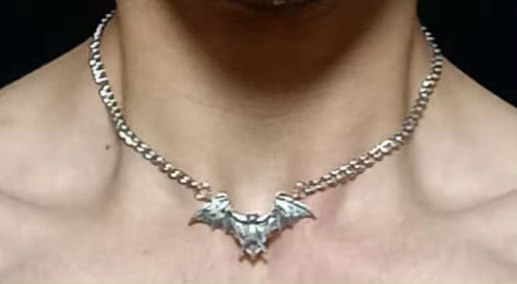 Vintage Vintage Punk Gothic Bat Chain Necklace Size ONE SIZE - 3 Thumbnail