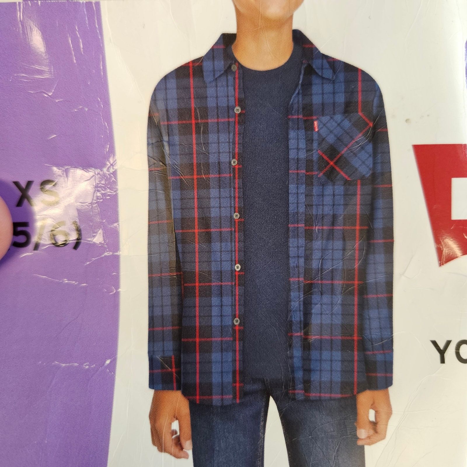 Levi's LEVI'S BOYS XS(5/6) WAFFLE LONG SLEEVE & FLANNEL SHIRT COMBO Size US XS / EU 42 / 0 - 8 Thumbnail