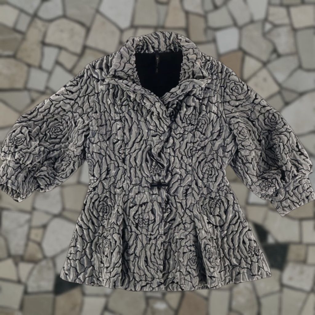 Vintage IC by Connie K Ruffle Toggle Coat Jacket Silver Women's M Shirt Size M / US 6-8 / IT 42-44 - 1 Thumbnail