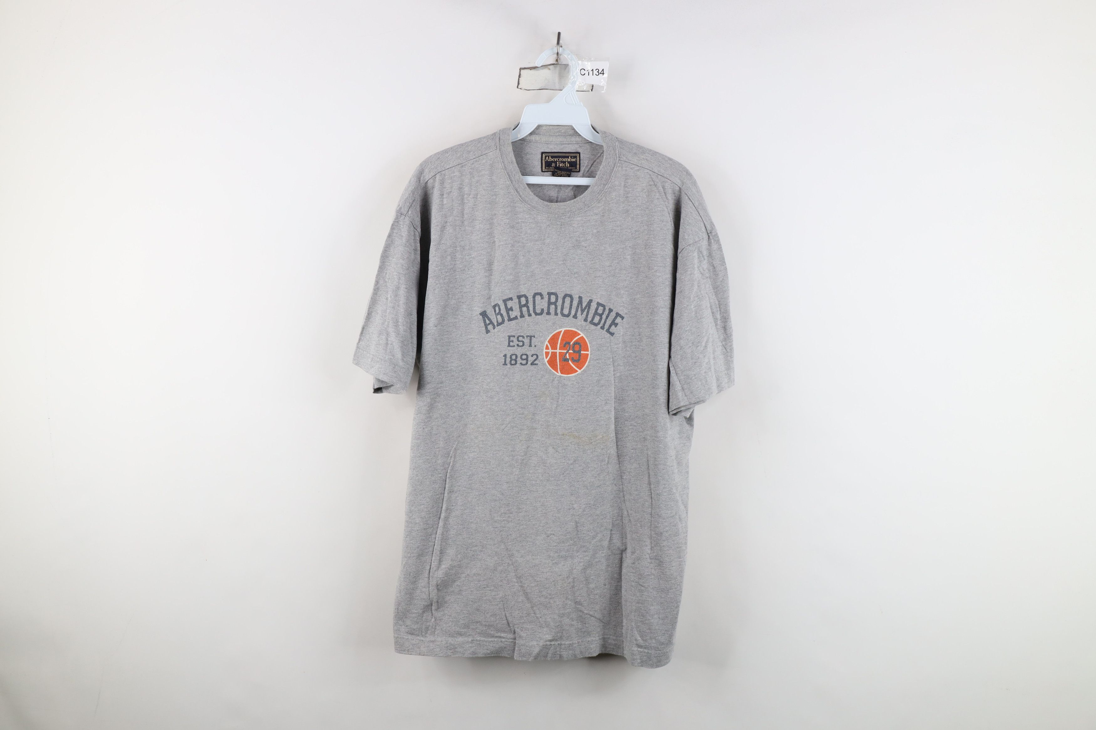 Abercrombie & Fitch Vintage 90s Abercrombie & Fitch Basketball T-Shirt Gray USA Size US L / EU 52-54 / 3 - 1 Thumbnail