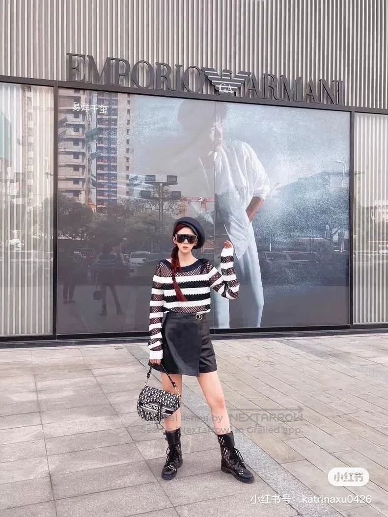 Dior Dior Blue and white hollow knitted striped two-piece long- Size S / US 4 / IT 40 - 6 Thumbnail