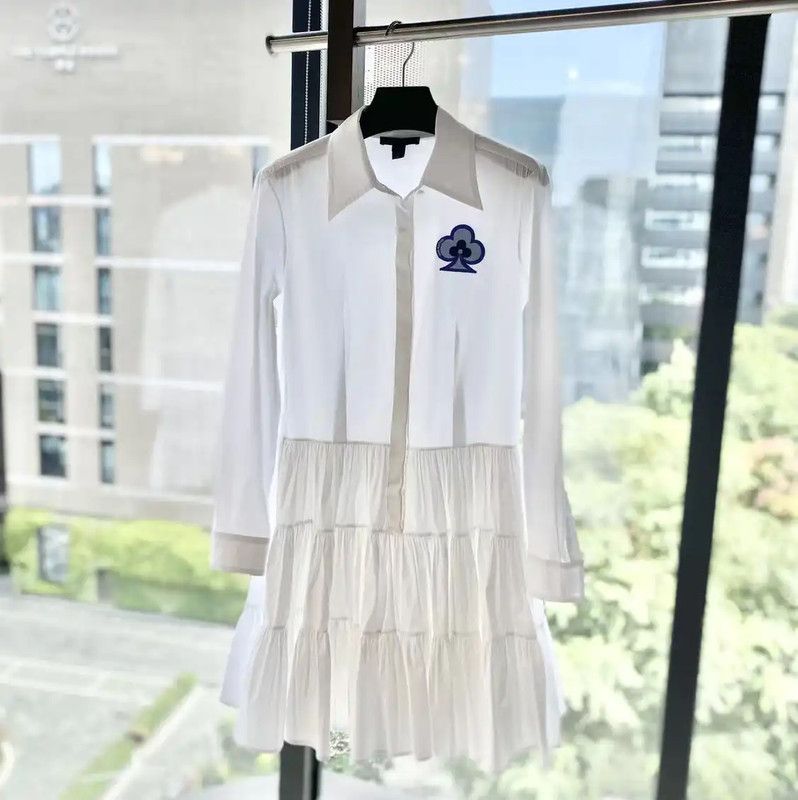 Louis Vuitton Louis Vuitton White Cotton Dress for Women 0089 Size ONE SIZE - 1 Thumbnail