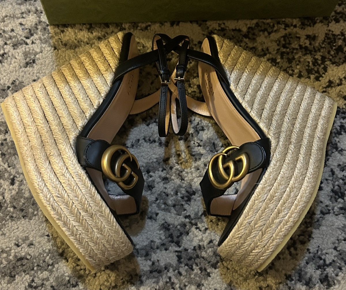 Gucci Gucci Aitana Logo Espadrille Platform Sandal Size US 4.5 / IT 34.5 - 6 Thumbnail