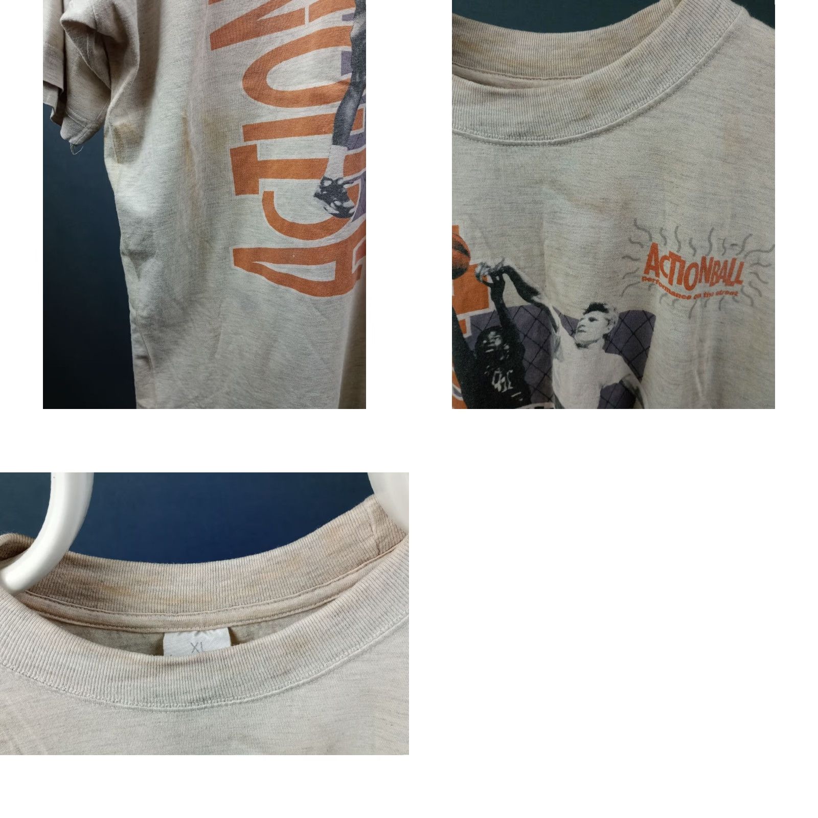 Vintage Vintage Unbranded Basketball T-shirt Graphic Tee XL Men Beige 1990s Sportswear/Beach Size US XL / EU 56 / 4 - 9 Thumbnail