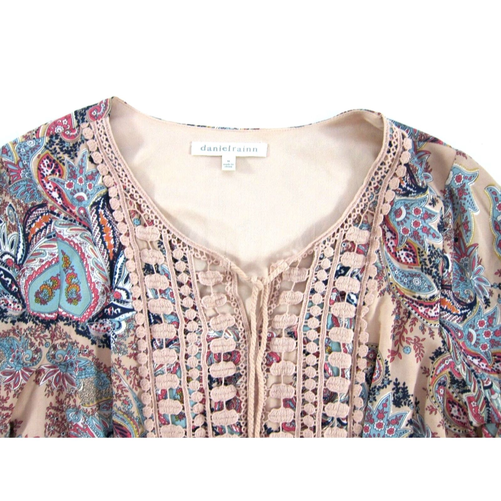 Pinko Daniel Rainn Pink Floral 3/4 Sleeve Embroidered Smock Tunic Dress M Womens Size M / US 6-8 / IT 42-44 - 4 Thumbnail