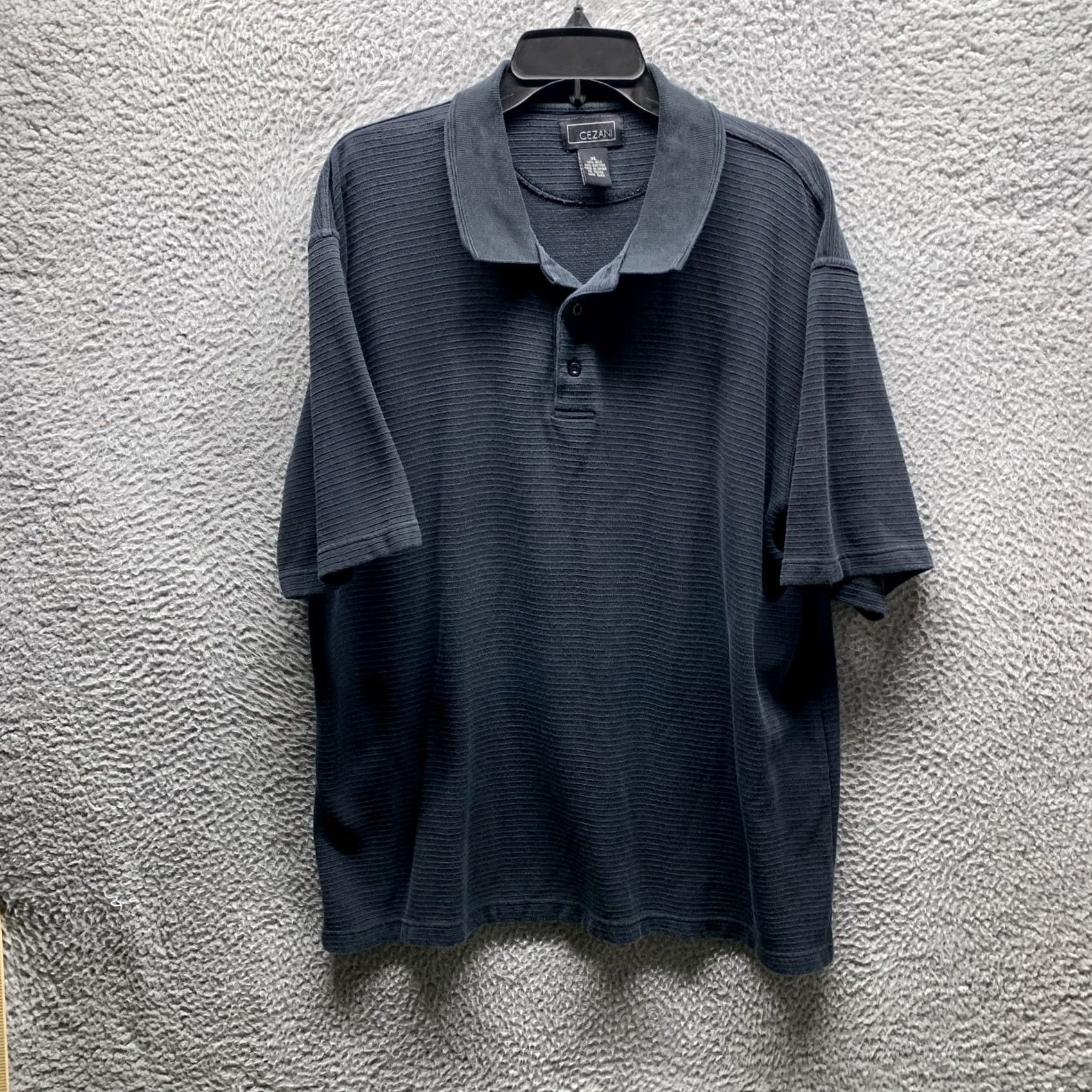 Vintage VINTAGE Cezani Shirt XL Black Silk Cotton Striped Polo Short Sleeve Mens Size US XL / EU 56 / 4 - 2 Thumbnail