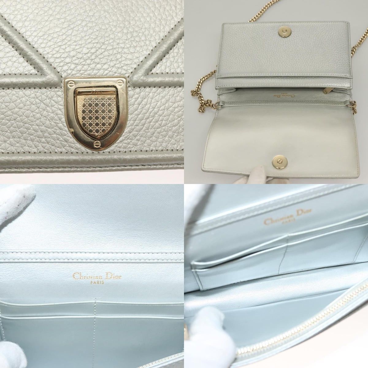 Dior DIOR Diorama Chain Shoulder Bag Leather Silver Size ONE SIZE - 11 Thumbnail