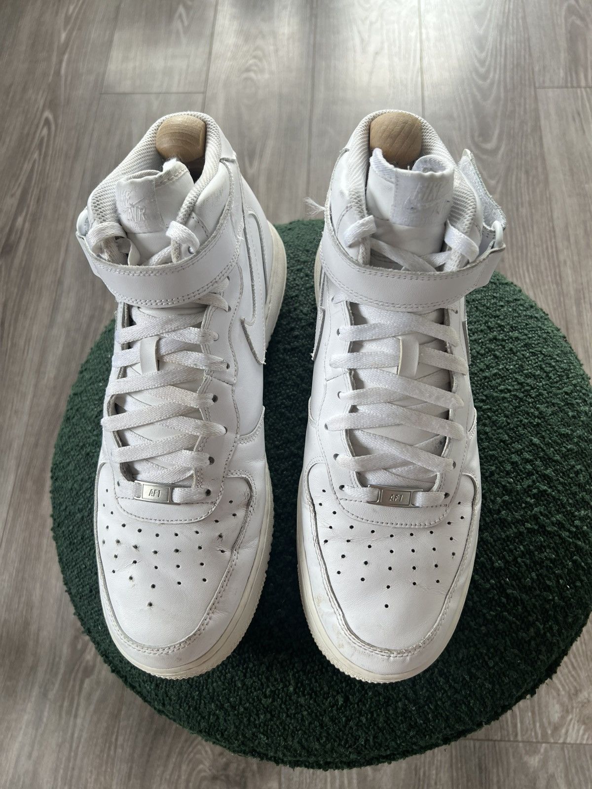Nike × Other ‼️Nike Air Force High 1 Knit Logo Regular AvantGarde Sneakers Size US 12 / EU 45 - 13 Thumbnail