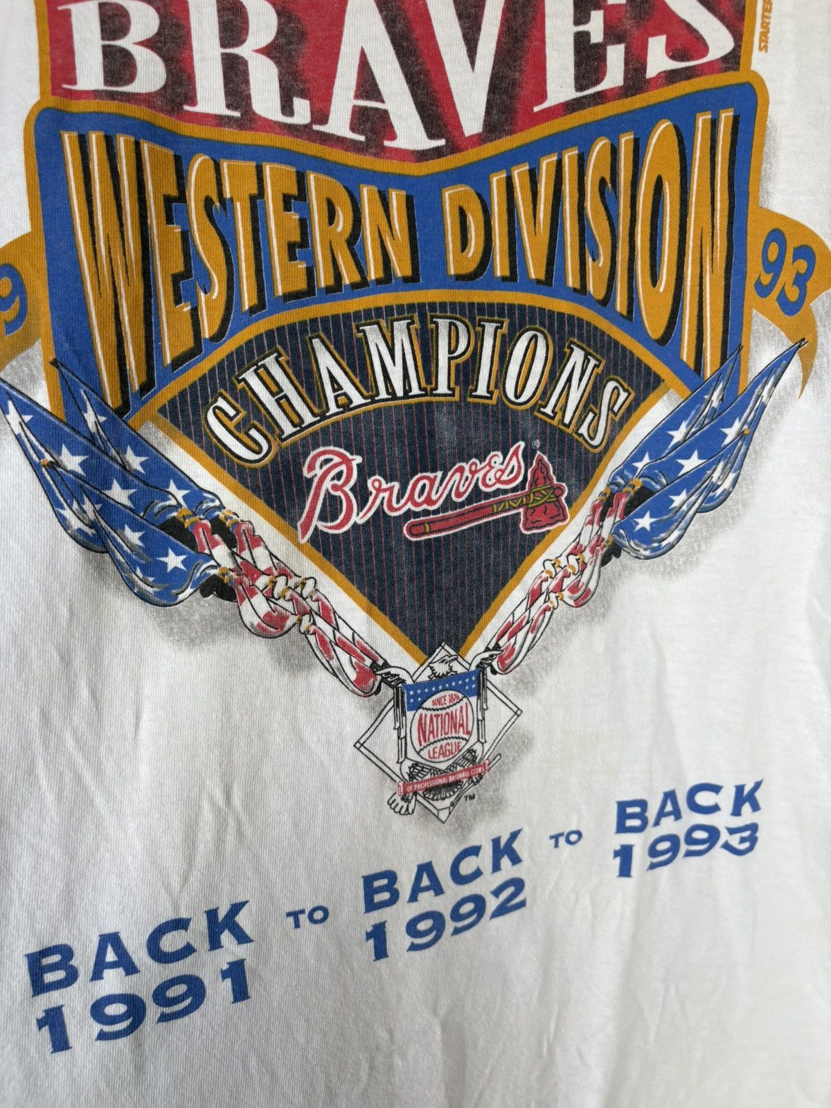 MLB 1993 Atlanta Braves Starter T-Shirt Size US XL / EU 56 / 4 - 6 Thumbnail