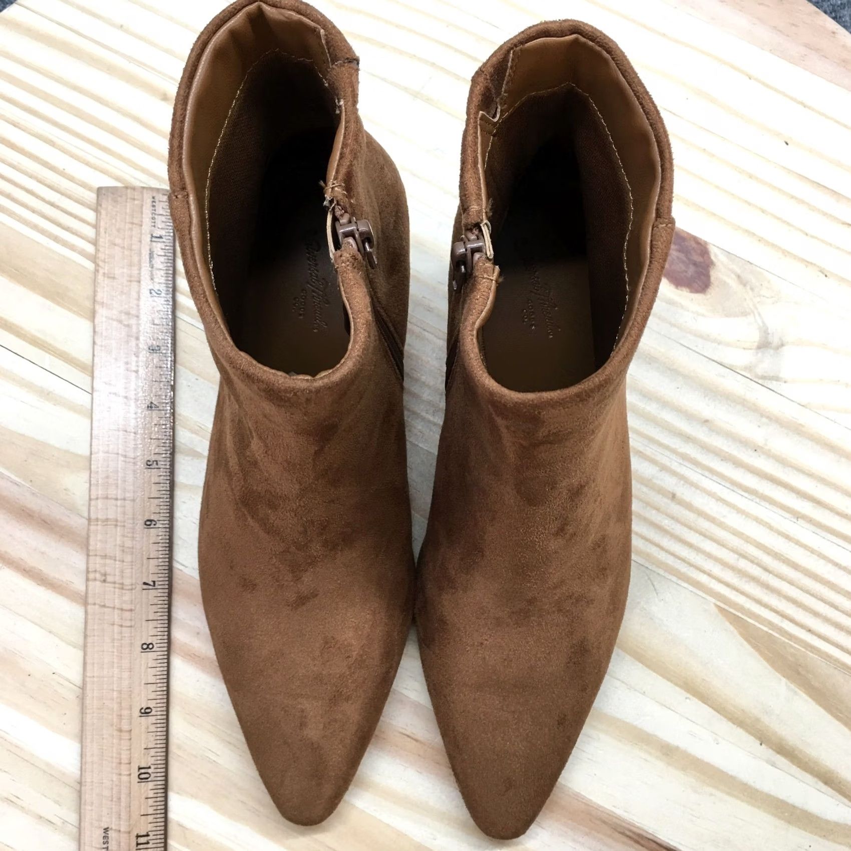 Vintage Universal Thread Boots Womens 7 Ankle Bootie Brown Side Zip Pointed Toe Stiletto Boots Size US 7 / IT 37 - 7 Thumbnail
