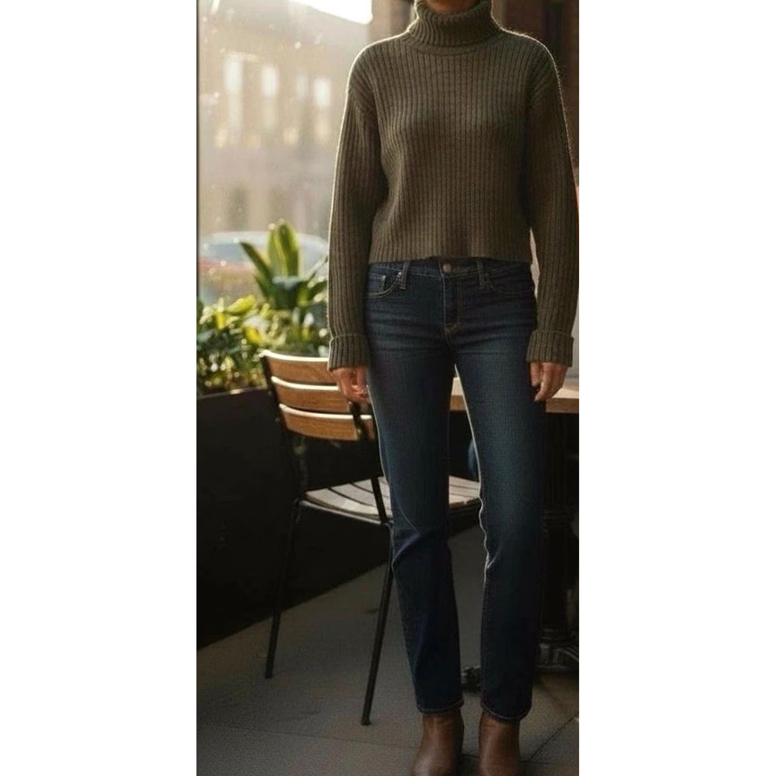 Eddie Bauer VINTAGE Eddie Bauer Sweater Green Turtle Neck Knit Pullover Women XL 90s Fall Winter (Casual) Size XL / US 12-14 / IT 48-50 - 2 Thumbnail