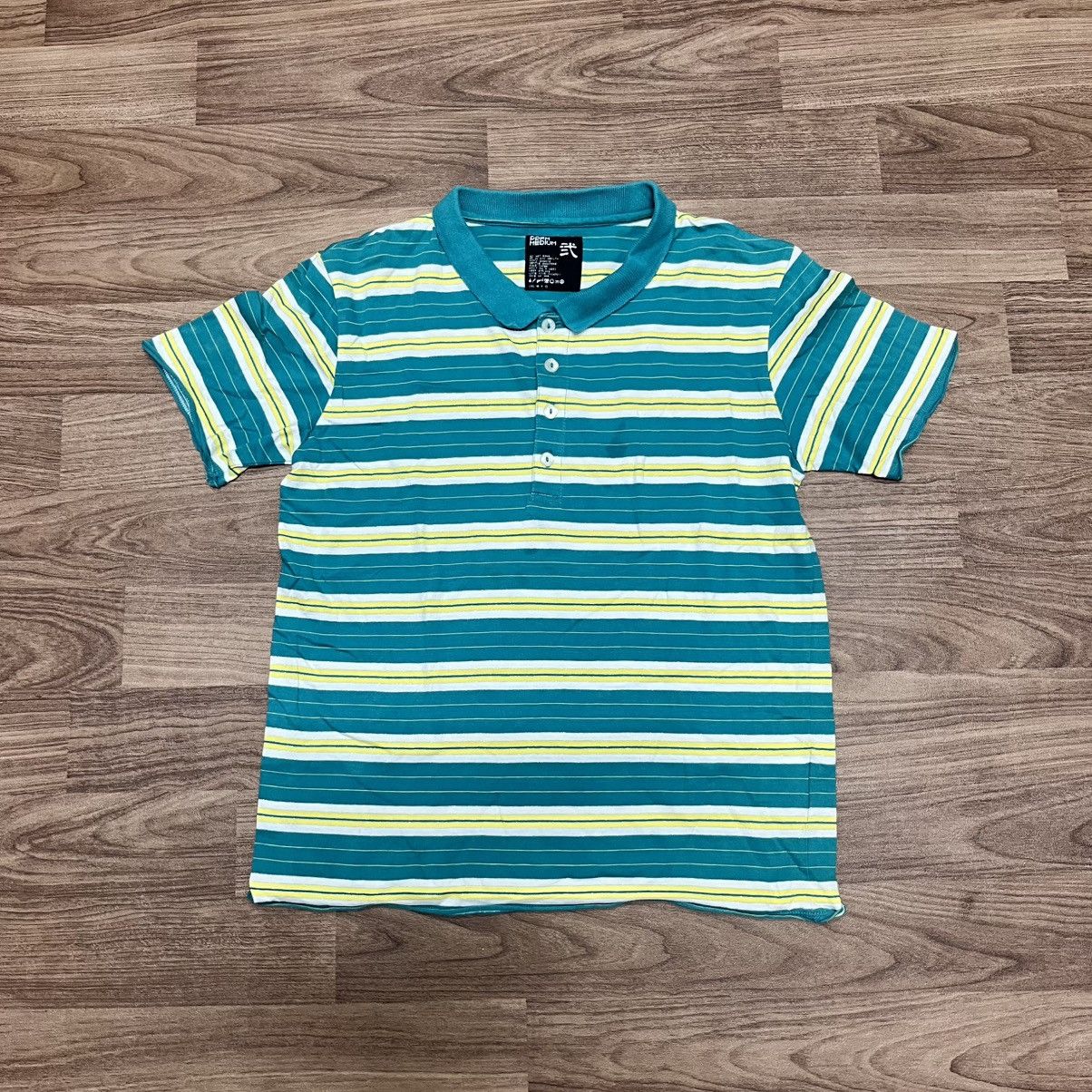 Japanese Brand PPFM Striped Polo Shirt Size M / US 6-8 / IT 42-44 - 1 Thumbnail