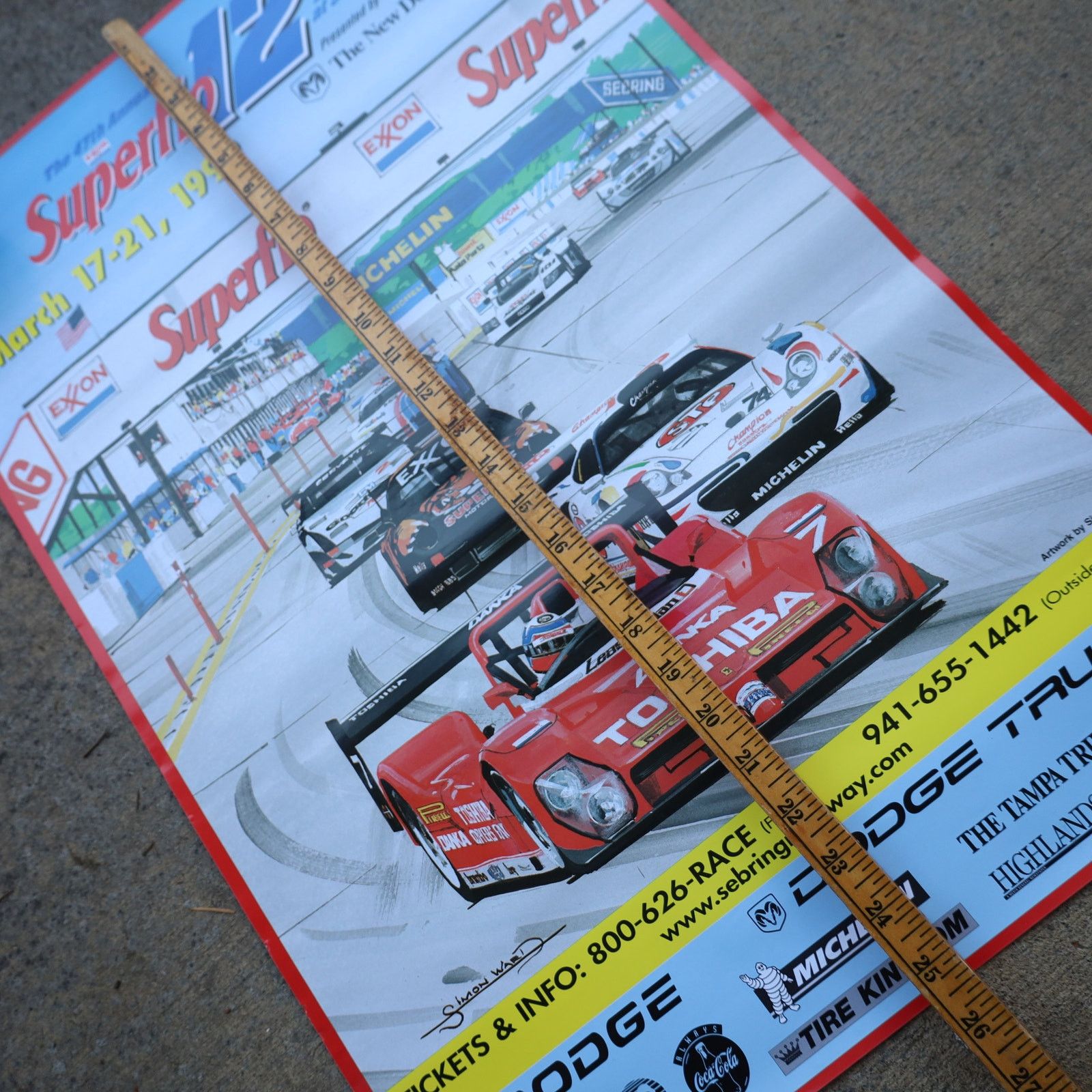 Vintage Original Vintage 1999 SuperFlo12 Racing Poster Size ONE SIZE - 7 Thumbnail