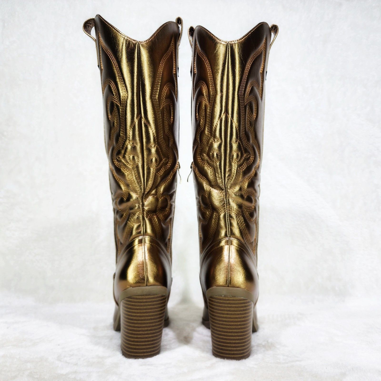 Other Metallic Bronze Country Western Knee High Cowgirl Boots Size US 9 / IT 39 - 3 Thumbnail