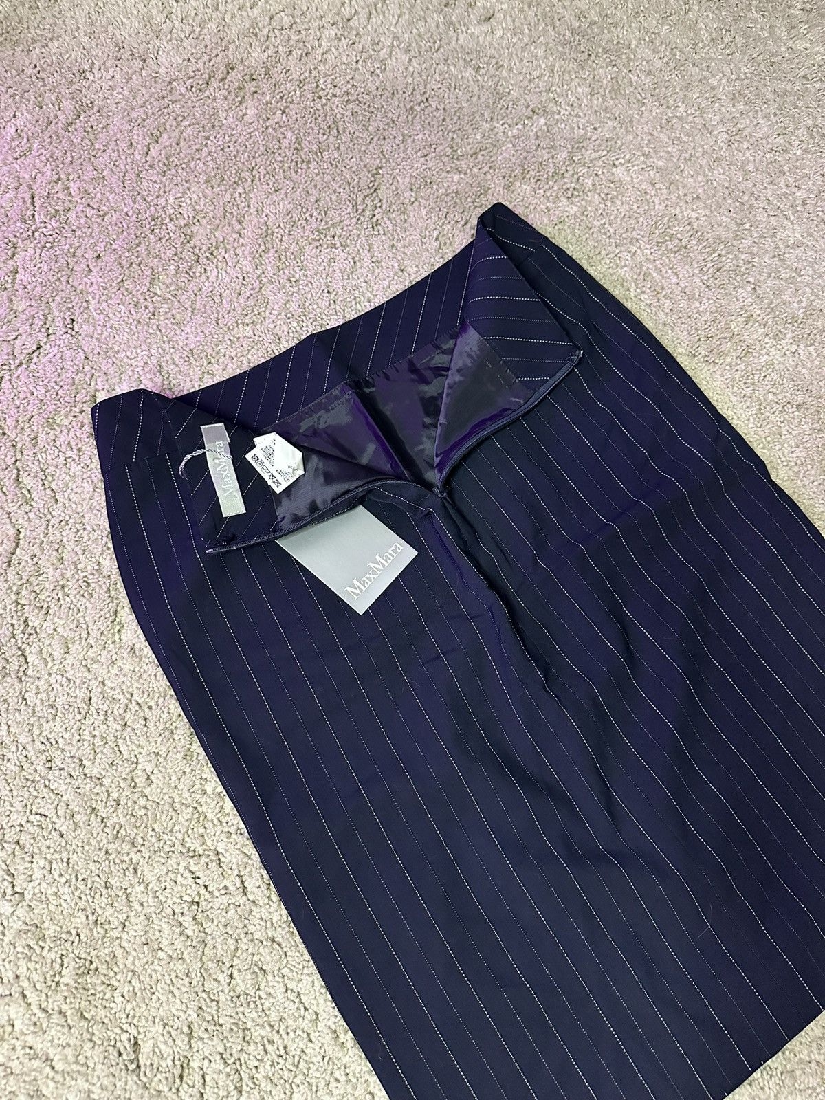 Max Mara Max Mara tailleur pinstripe skirt midnight blue tg.42 IT Size 28" / US 6 / IT 42 - 5 Thumbnail