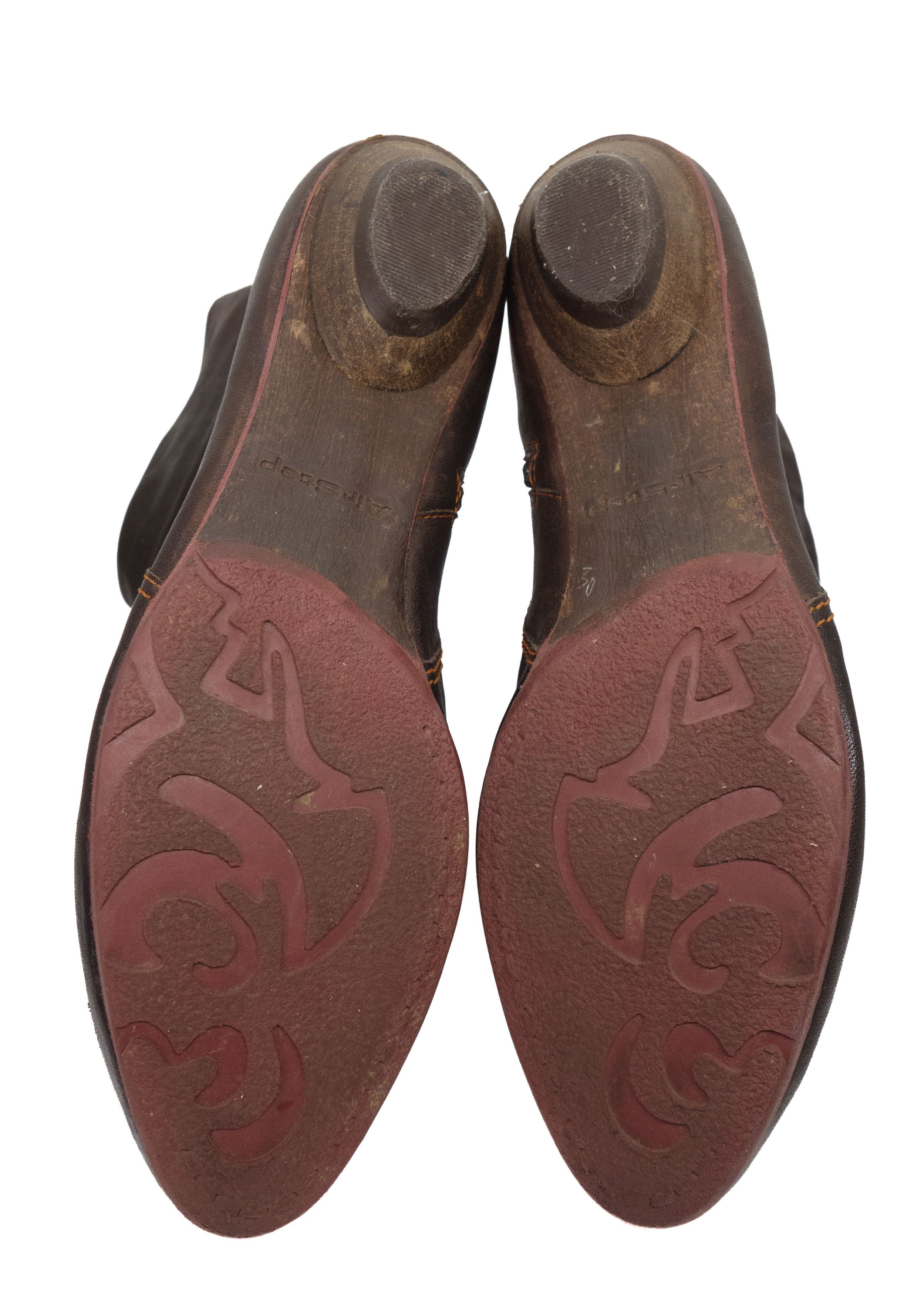 A.S.98 00s Airstep Leather Slouch Cossacks Ankle Zip Grunge Boots Size US 8 / IT 38 - 8 Thumbnail