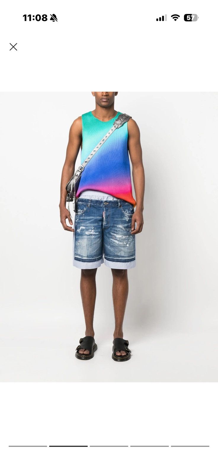 Dsquared2 New $950 Dsquared2 mixed media shorts. 100% authentic Size US 32 / EU 48 - 1 Thumbnail