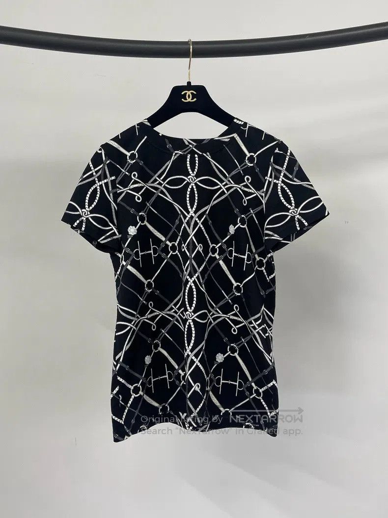 Hermes Hermes Black short-sleeve printed T-shirt Size S / US 4 / IT 40 - 1 Thumbnail