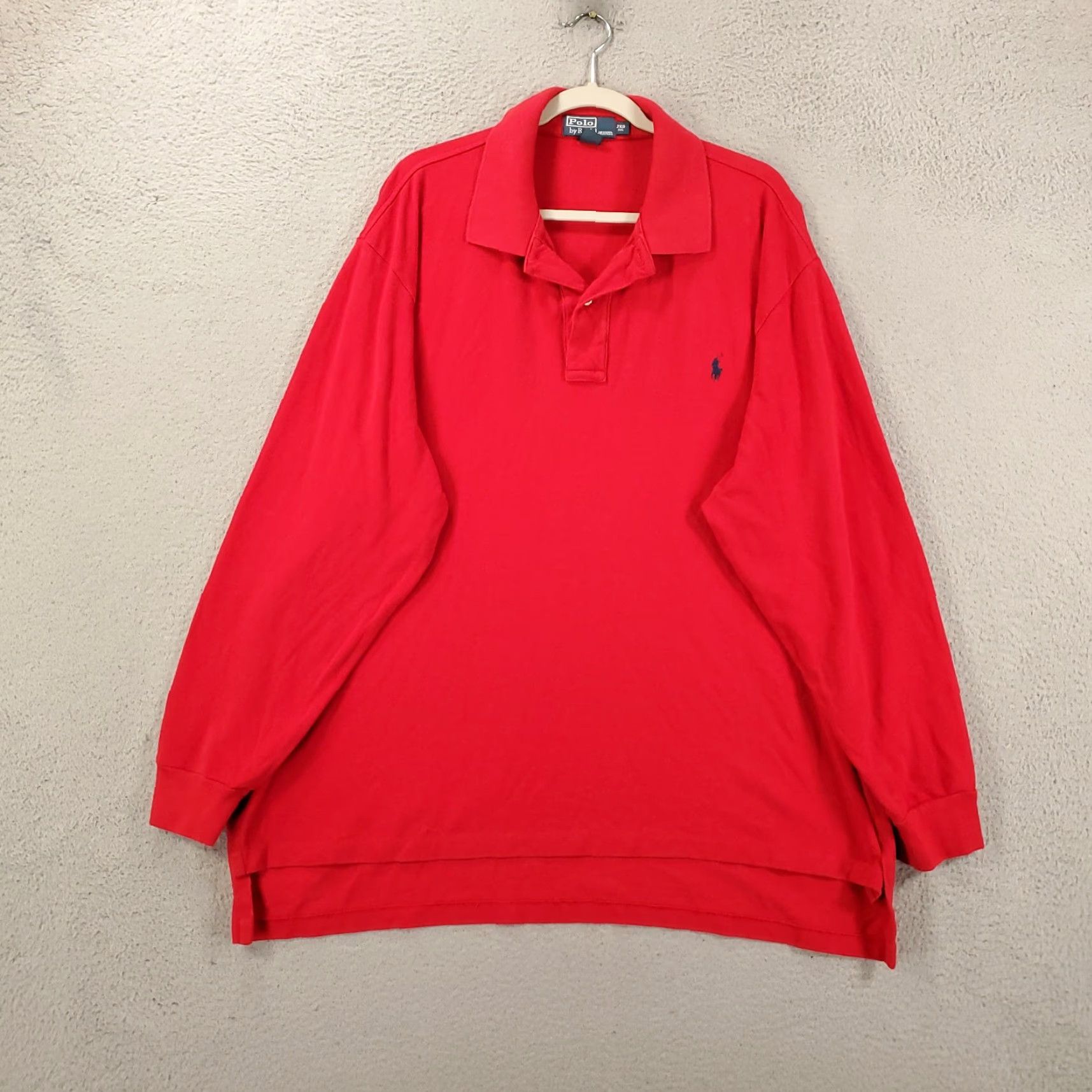 Polo Ralph Lauren VINTAGE Polo Ralph Lauren Shirt Big 2X Mens Red Long Sleeve Collared Polo 2XB Pullover Size US XXL / EU 58 / 5 - 2 Thumbnail