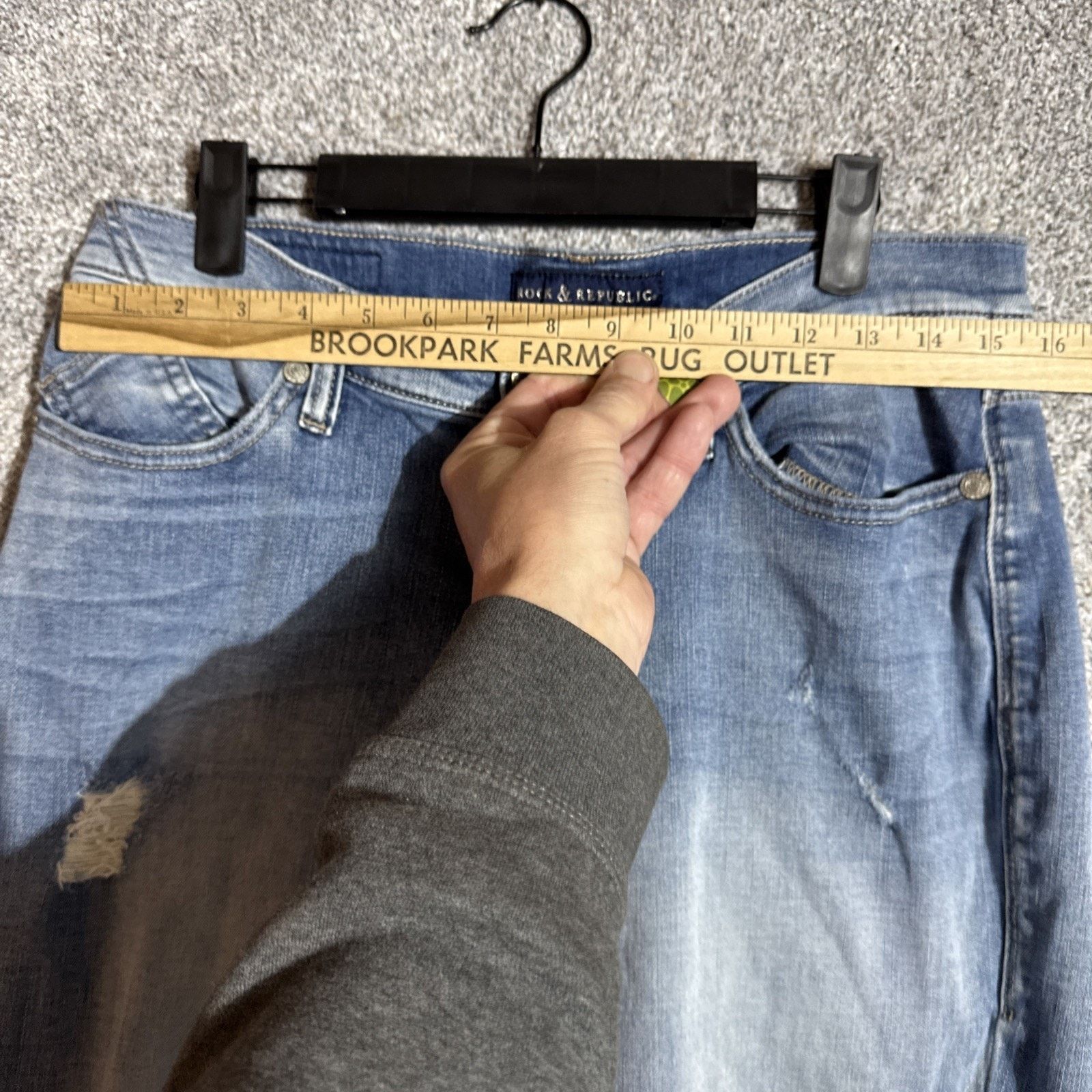 Rock & Republic Rock & Republic Indee Jeans Women 10M Distressed Streetwear Size 32" / US 10 / IT 46 - 3 Thumbnail
