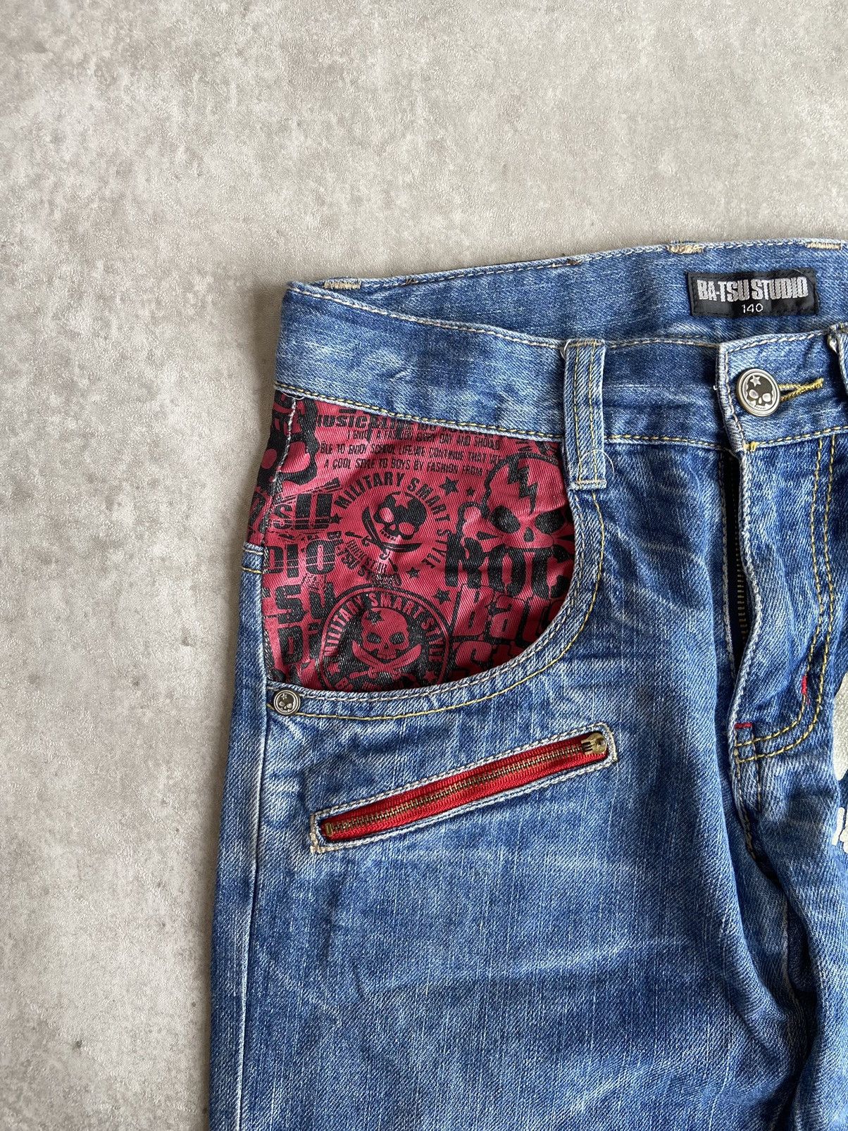 If Six Was Nine × Japanese Brand × Le Grande Bleu (L.G.B.) 💥BINDING OFFER💥Batsu Rock Studio Denim Pants Size US 29 - 2 Thumbnail