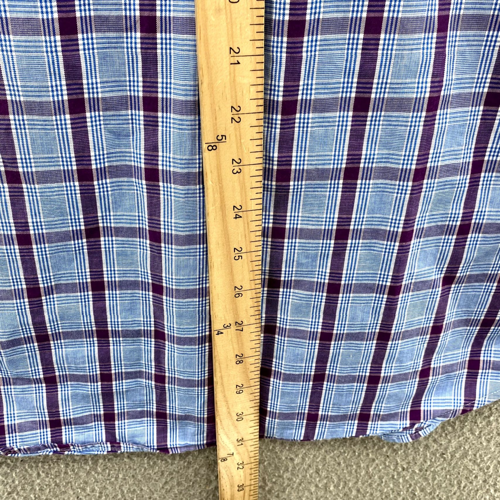 Peter Millar Peter Millar Dress Shirt Mens M Blue Purple Plaid Crown Office Corpcore Career Shirt Size 40R - 6 Thumbnail