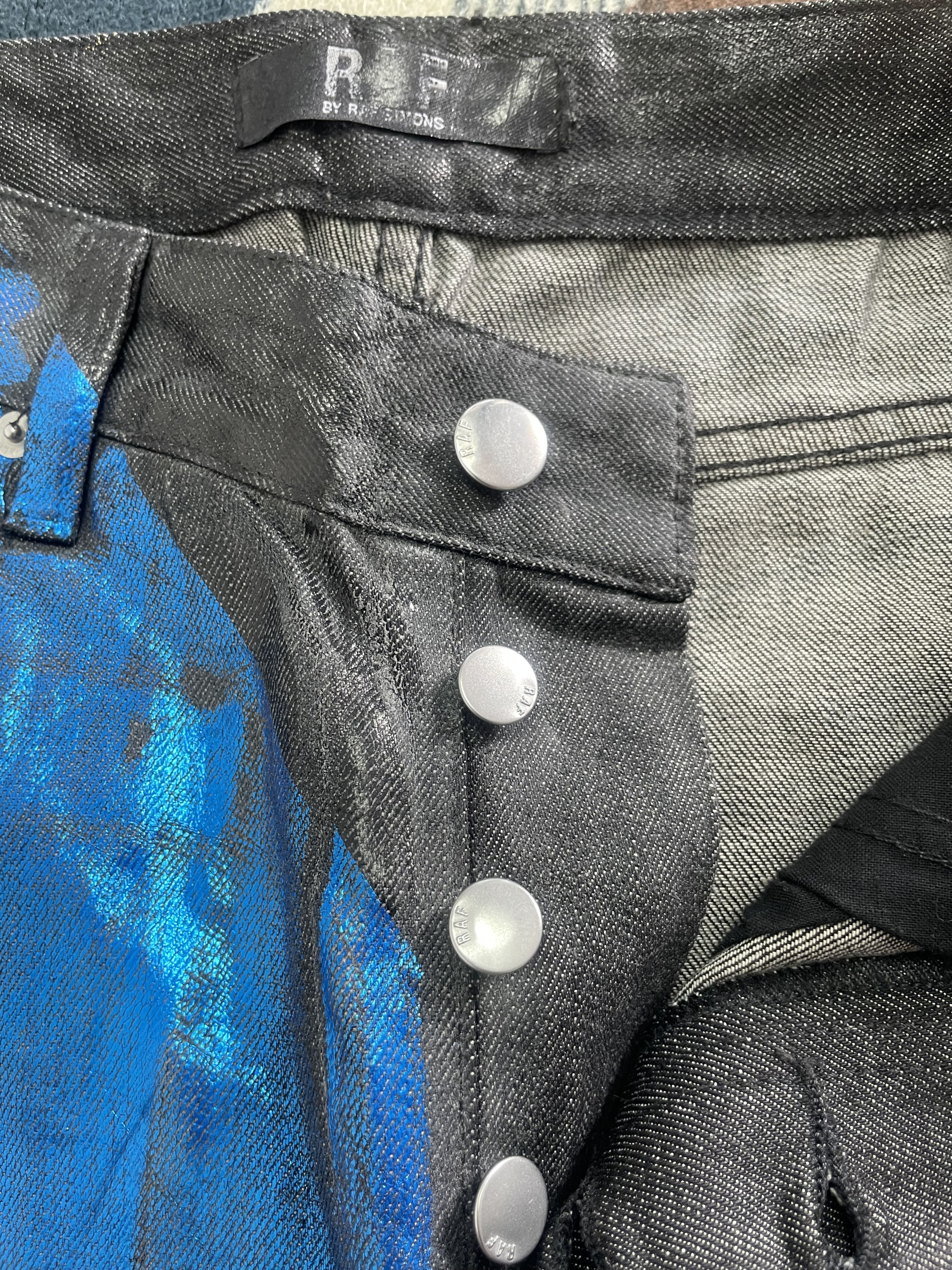 Raf Simons Raf Simons Waxed Coated Blue Painted Denim Size US 32 / EU 48 - 8 Thumbnail