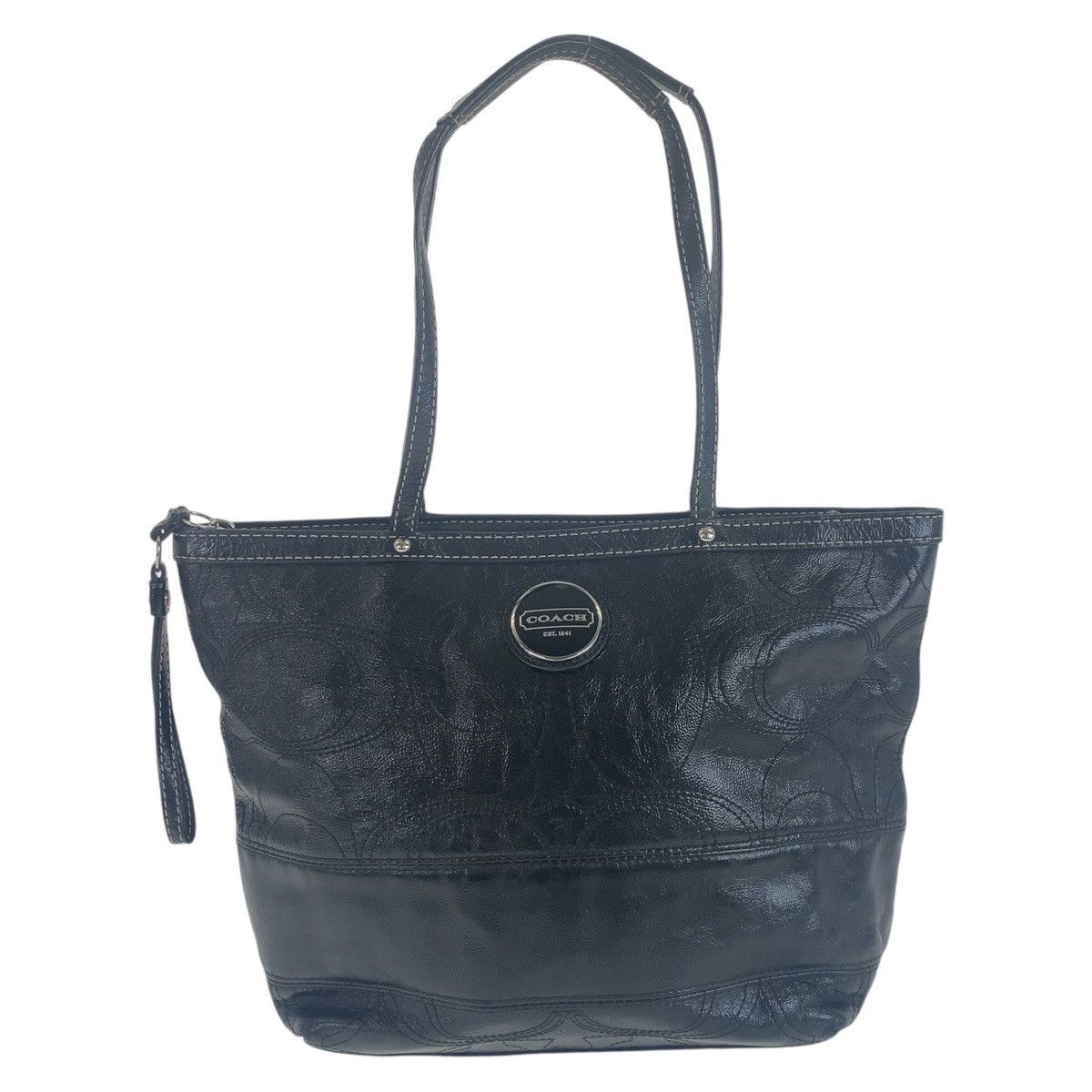Coach Coach Coach Leather Big Signature Tote Bag Leather Tote Bag in Very Good Condition Size ONE SIZE - 1 Thumbnail