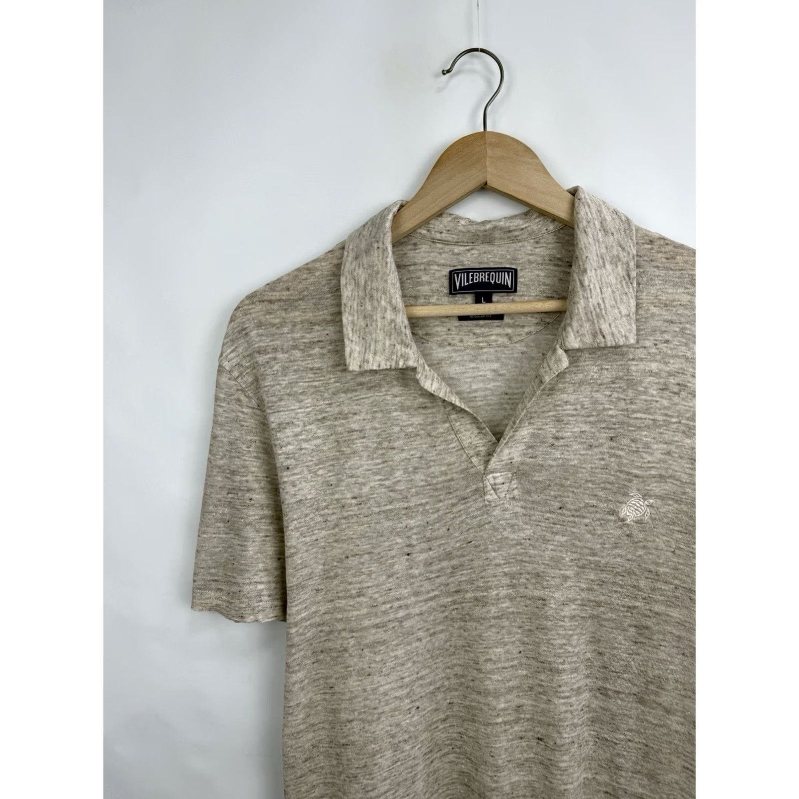 Vilebrequin Vilebrequin Polo T-Shirt Linen Luxury Regular Beige L Mens Shirt Rare 1990s (approx) Size US L / EU 52-54 / 3 - 3 Thumbnail
