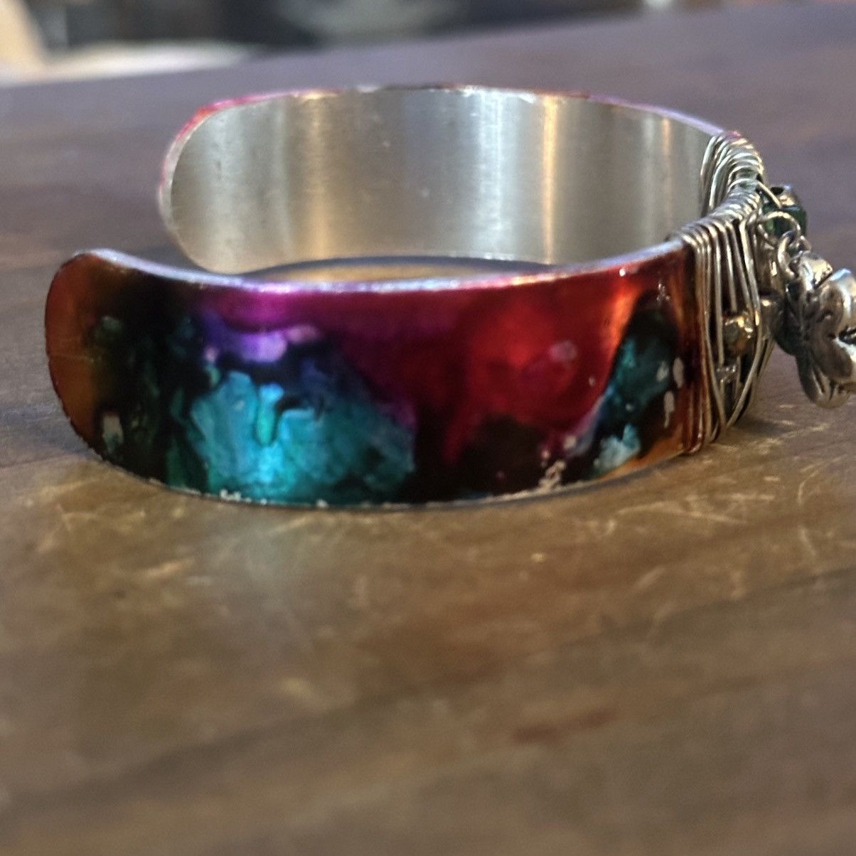 Other Handmade tie dye painted bangle cuff bracelet Size ONE SIZE - 5 Thumbnail