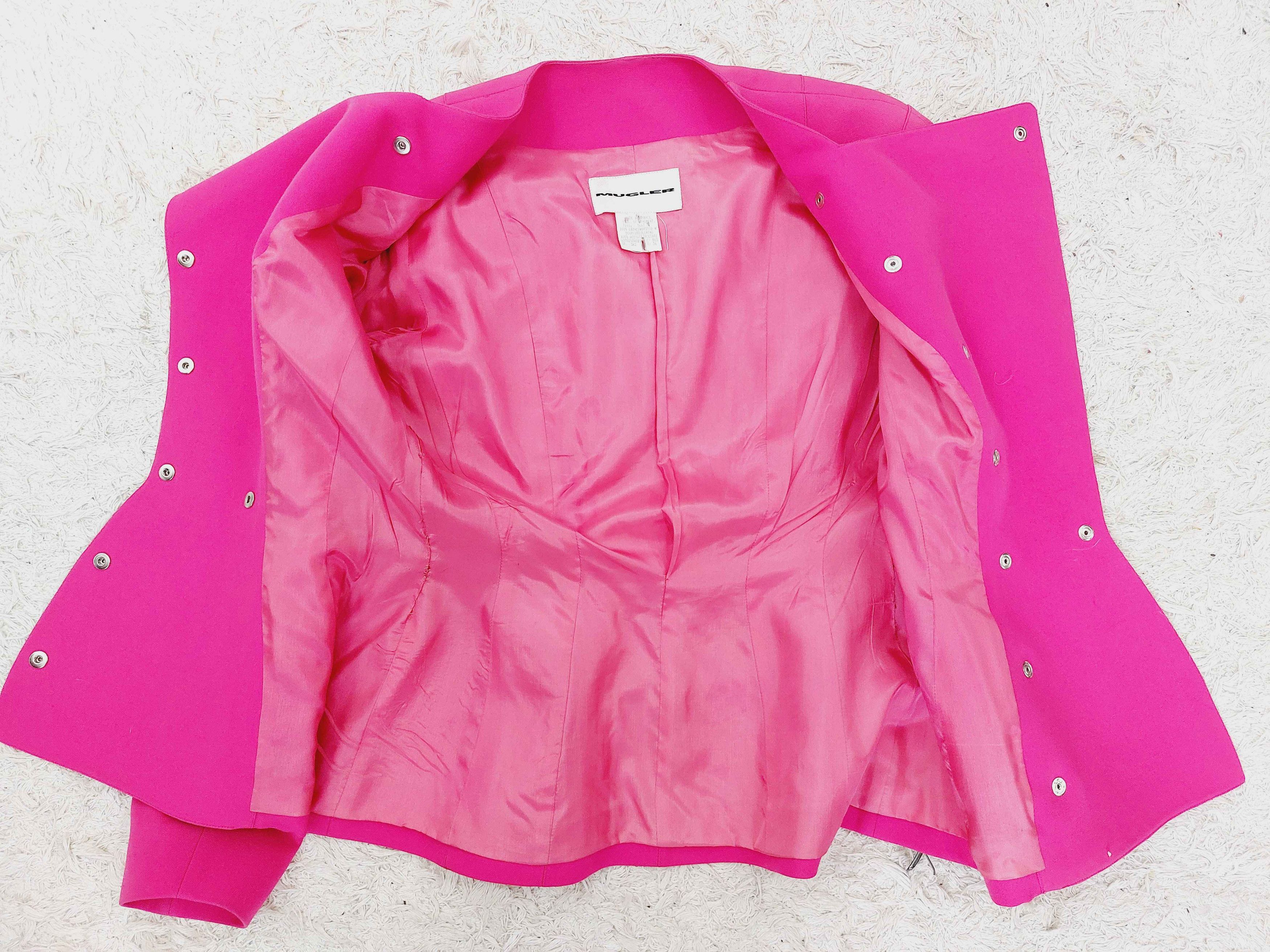 Thierry Mugler Thierry Mugler 1980s Hot Pink Sculptural Suit Set Blazer Size M / US 6-8 / IT 42-44 - 16 Thumbnail