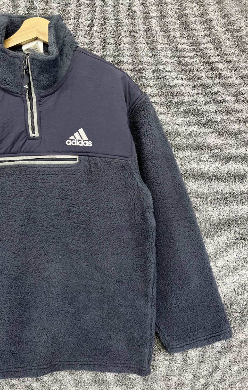 Adidas Vintage Adidas Fleece Rare Half Zipper Sweatshirts Jacket Size US M / EU 48-50 / 2 - 4 Thumbnail