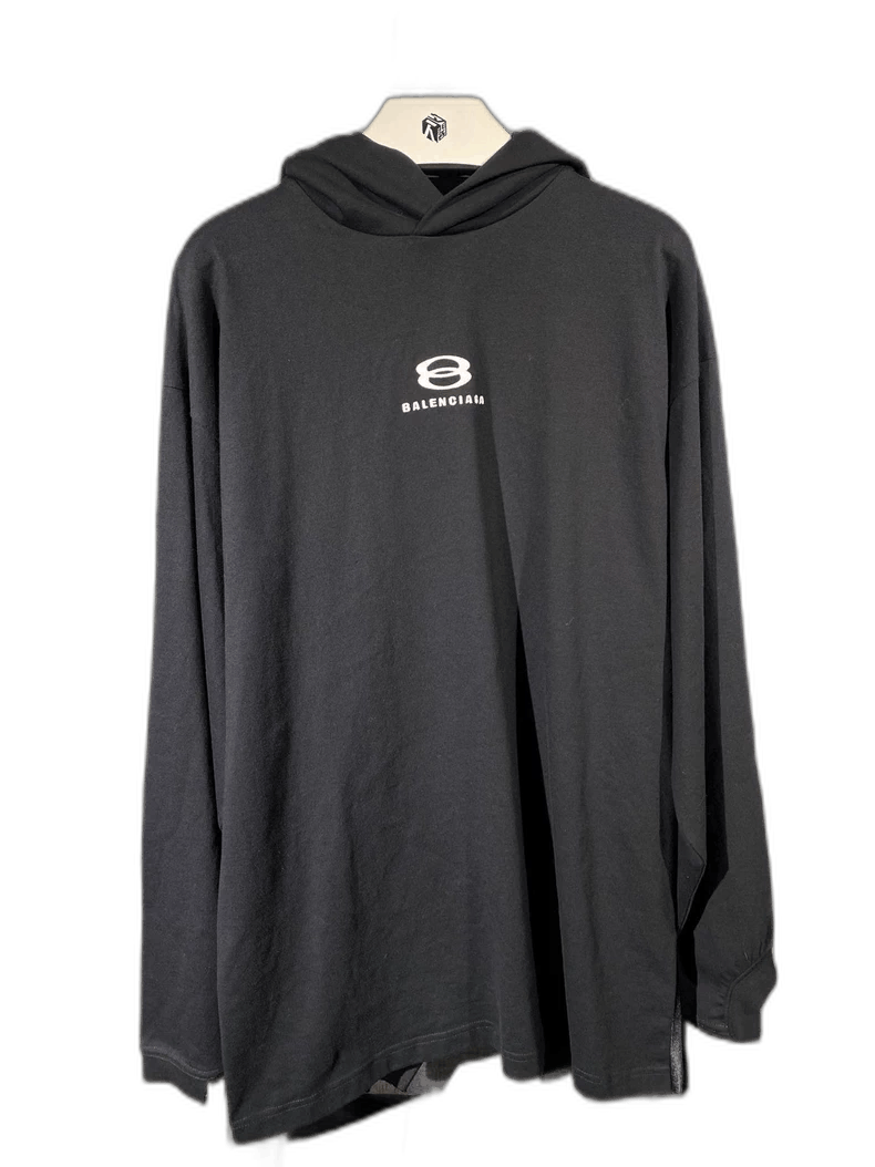 Balenciaga Balenciaga Black Long Sleeve Hoodie Shirt Size US M / EU 48-50 / 2 - 1 Thumbnail