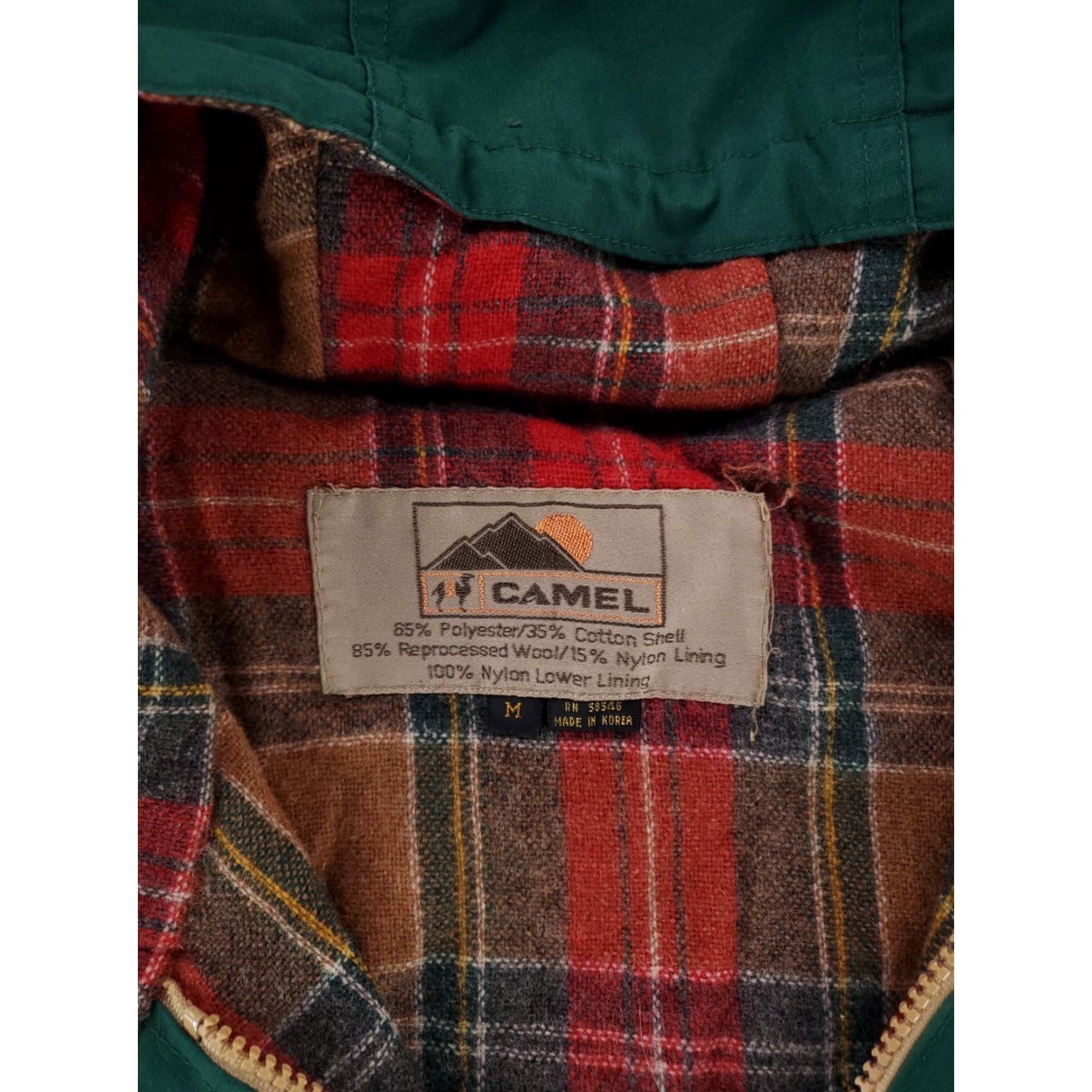 Camel VINTAGE Camel 3-in-1 Jacket Shell Green Mens M Hooded VTG 80s 90s Wool Lined Shell Only Jacket Size US M / EU 48-50 / 2 - 3 Thumbnail