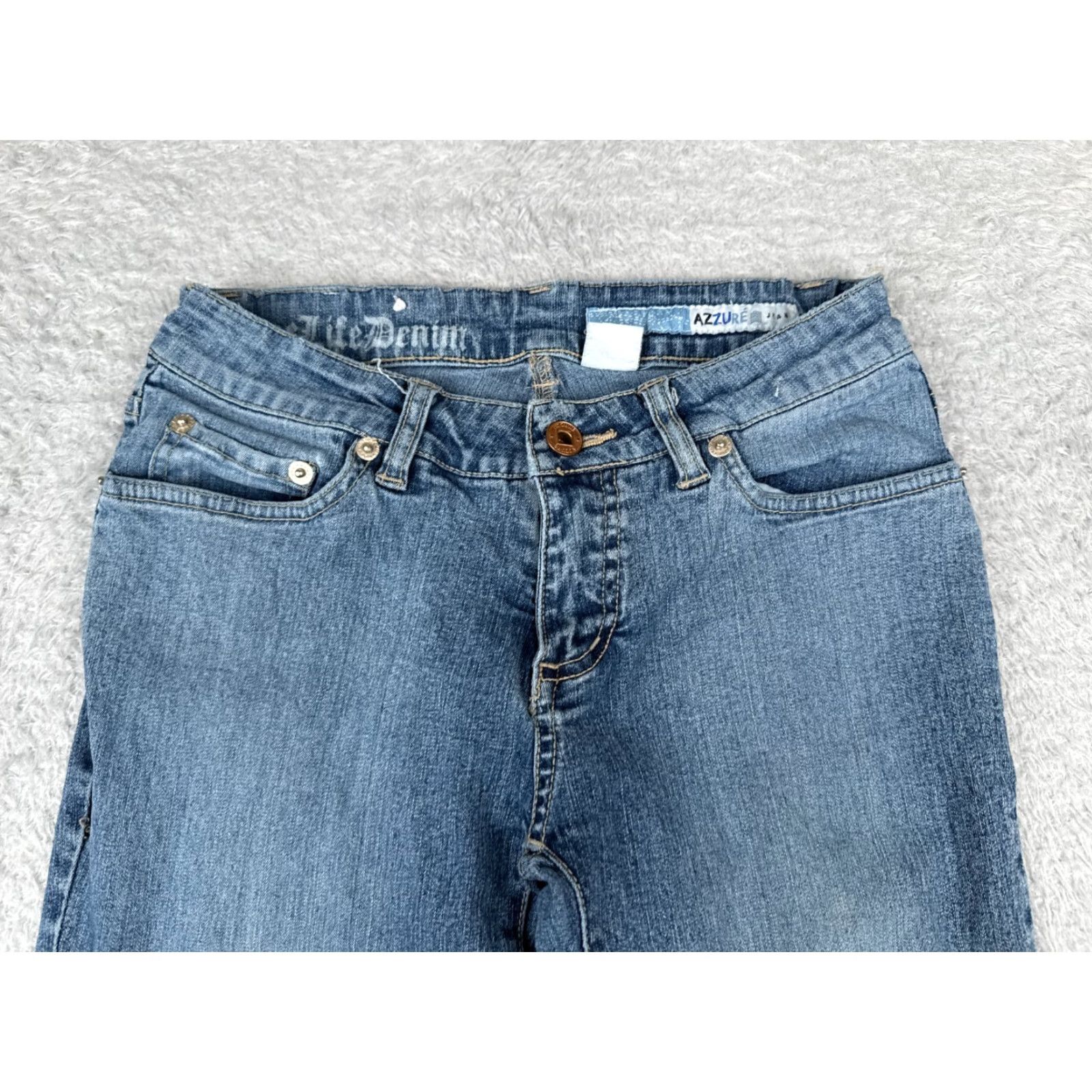 Vintage Azure Jeans Women Jeans Bootcut 26 Blue Denim Low Rise Cotton Blend 24x30 MPN 24X30 Blue Azure Denim Women 26 Bootcut Jeans Womens Size 26" / US 2 / IT 38 - 4 Thumbnail