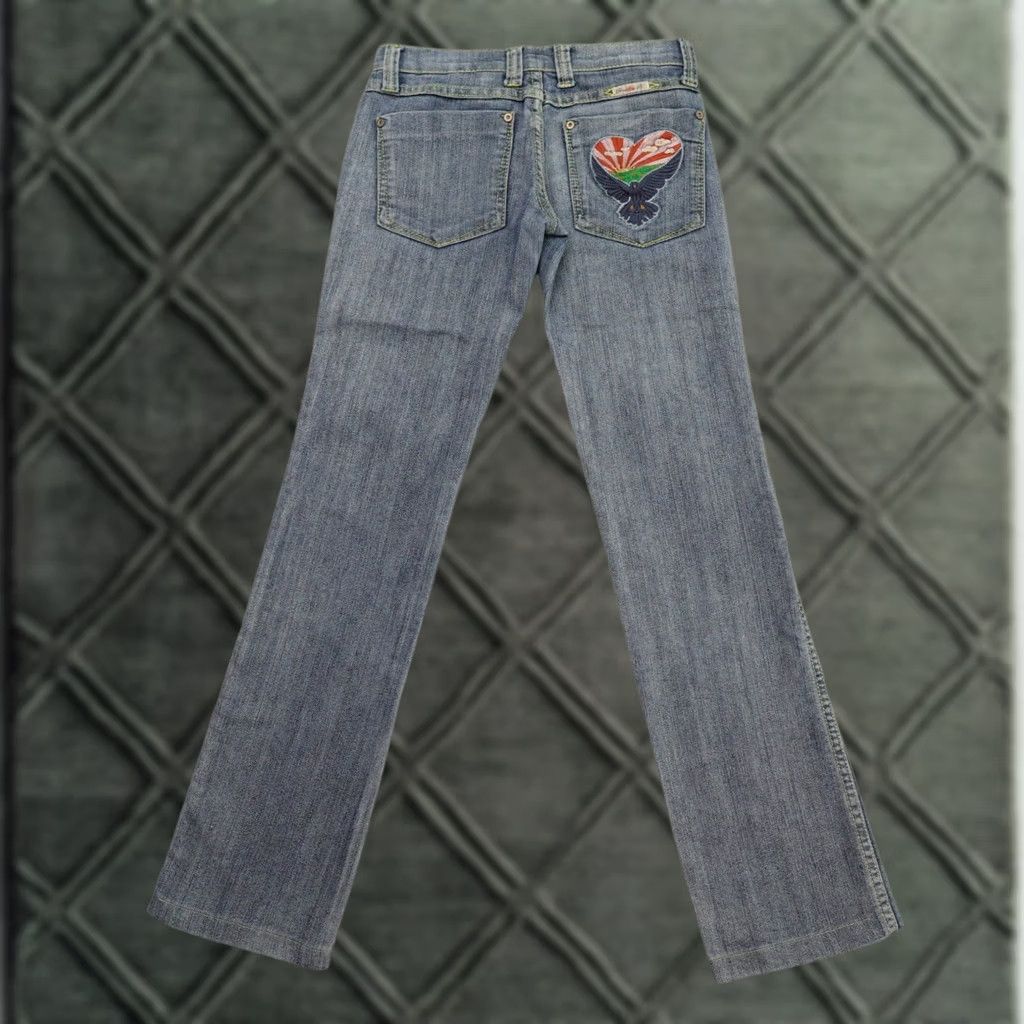 Vintage VINTAGE Frankie B Jeans Womens 26X33 Low-Rise Straight Embroidered Pockets Blue Denim Clothing Womens Jeans Size 26" / US 2 / IT 38 - 1 Thumbnail