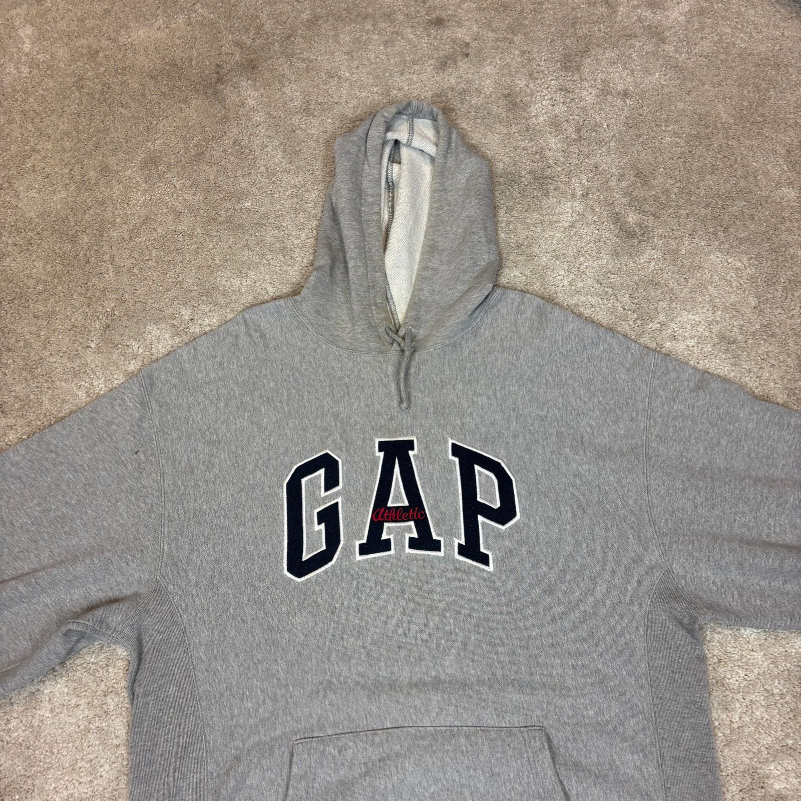 Gap × Vintage Vintage Y2K Gap Athletic Spellout Hoodie Men's Large Grunge Size US L / EU 52-54 / 3 - 2 Thumbnail